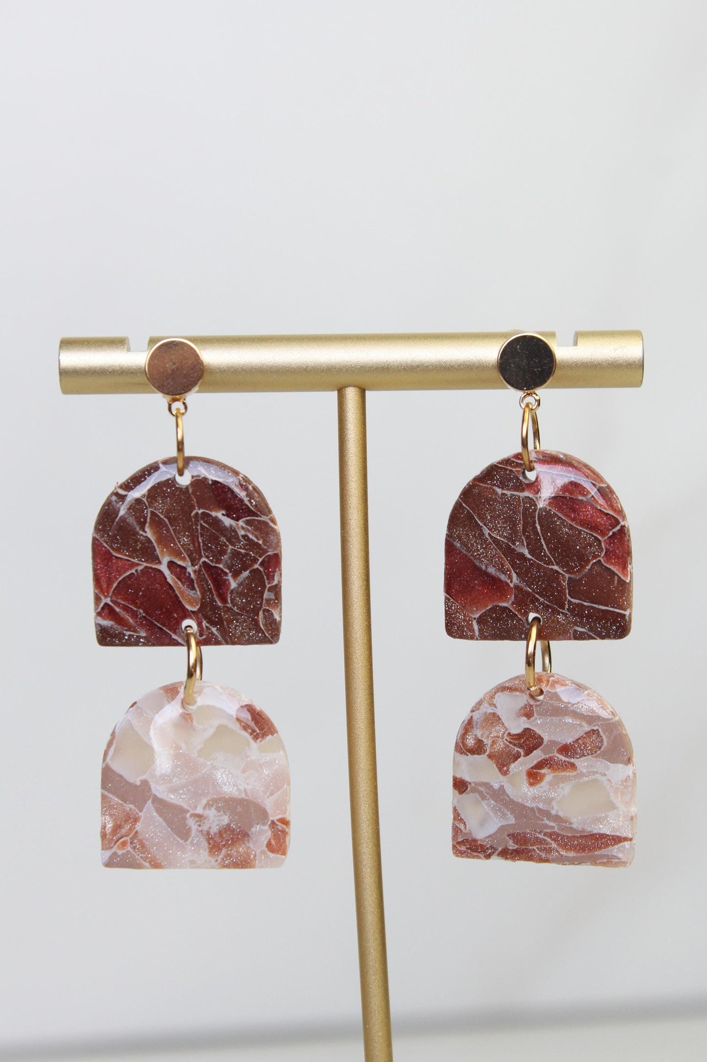 Marble Clay Earrings | Boho Clay Earrings | Lightweight Statement Earrings | Polymer Clay Dangle Earrings