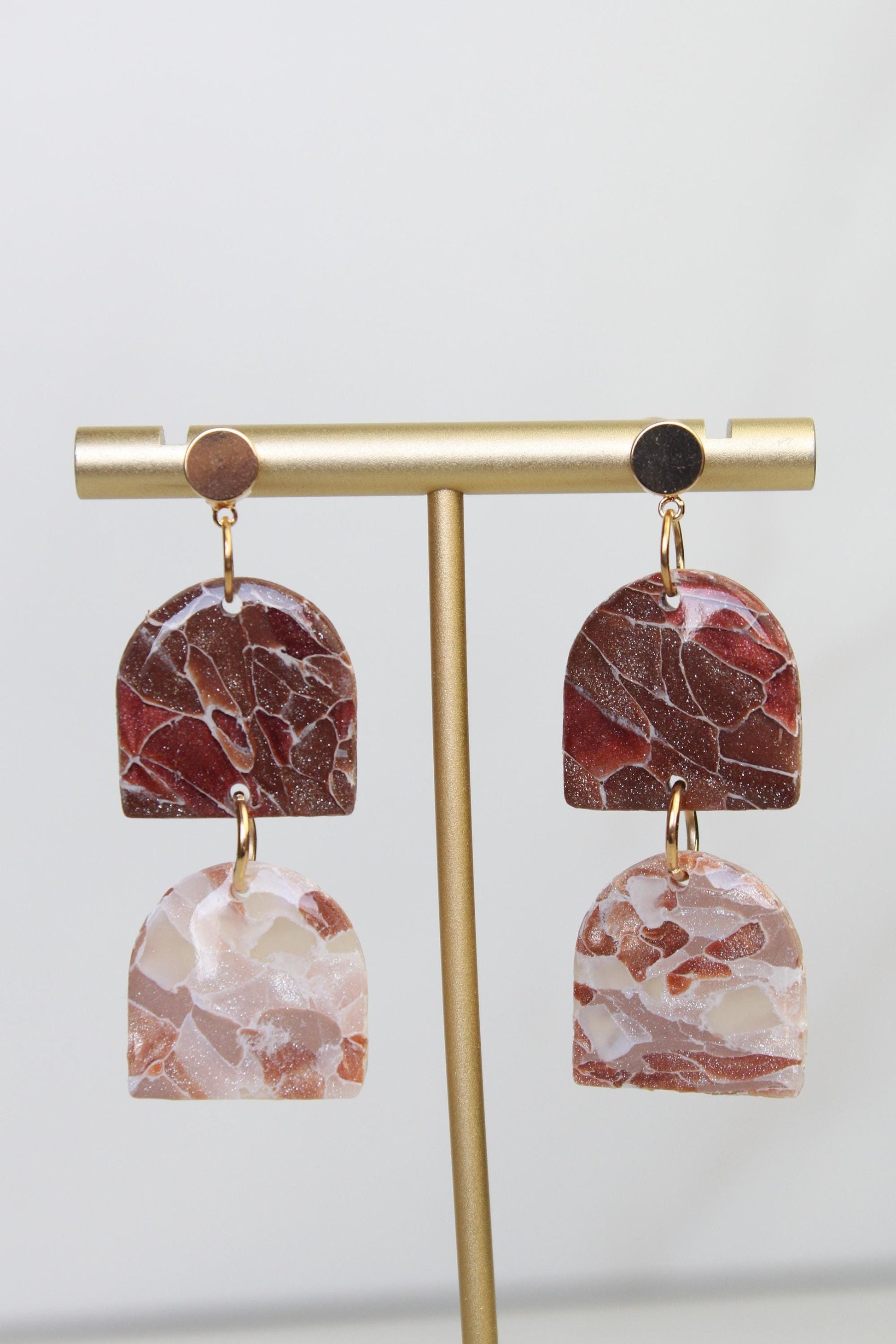 Marble Clay Earrings | Boho Clay Earrings | Lightweight Statement Earrings | Polymer Clay Dangle Earrings