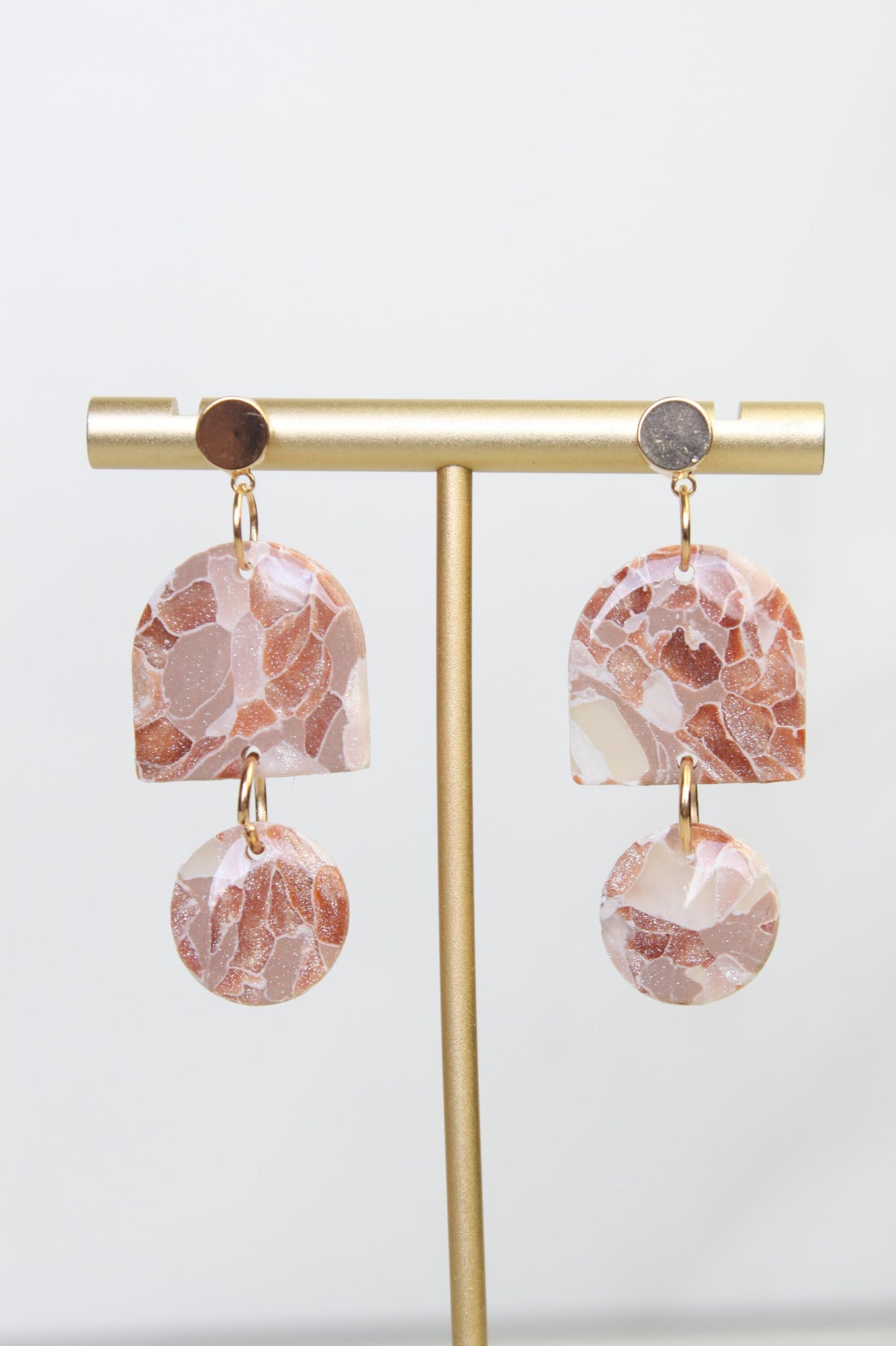 Marble Clay Earrings | Boho Clay Earrings | Lightweight Statement Earrings | Polymer Clay Dangle Earrings