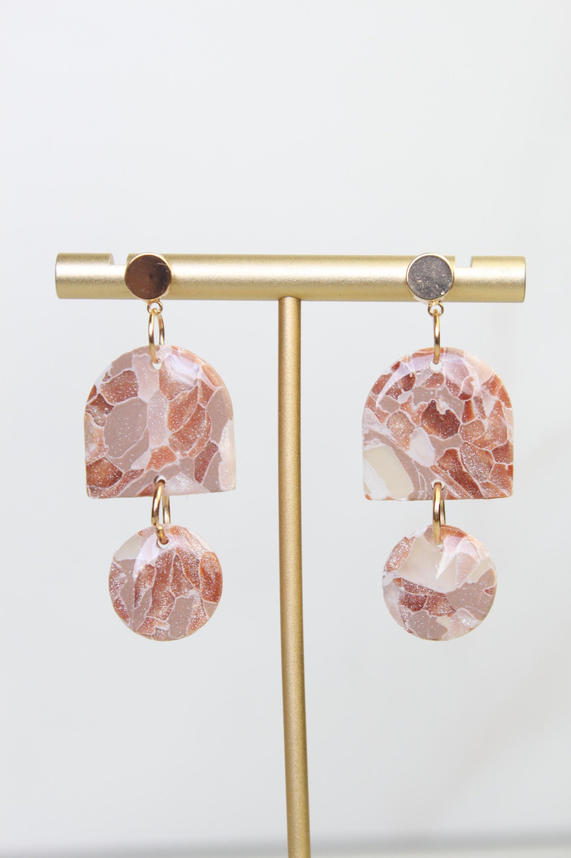 Marble Clay Earrings | Boho Clay Earrings | Lightweight Statement Earrings | Polymer Clay Dangle Earrings