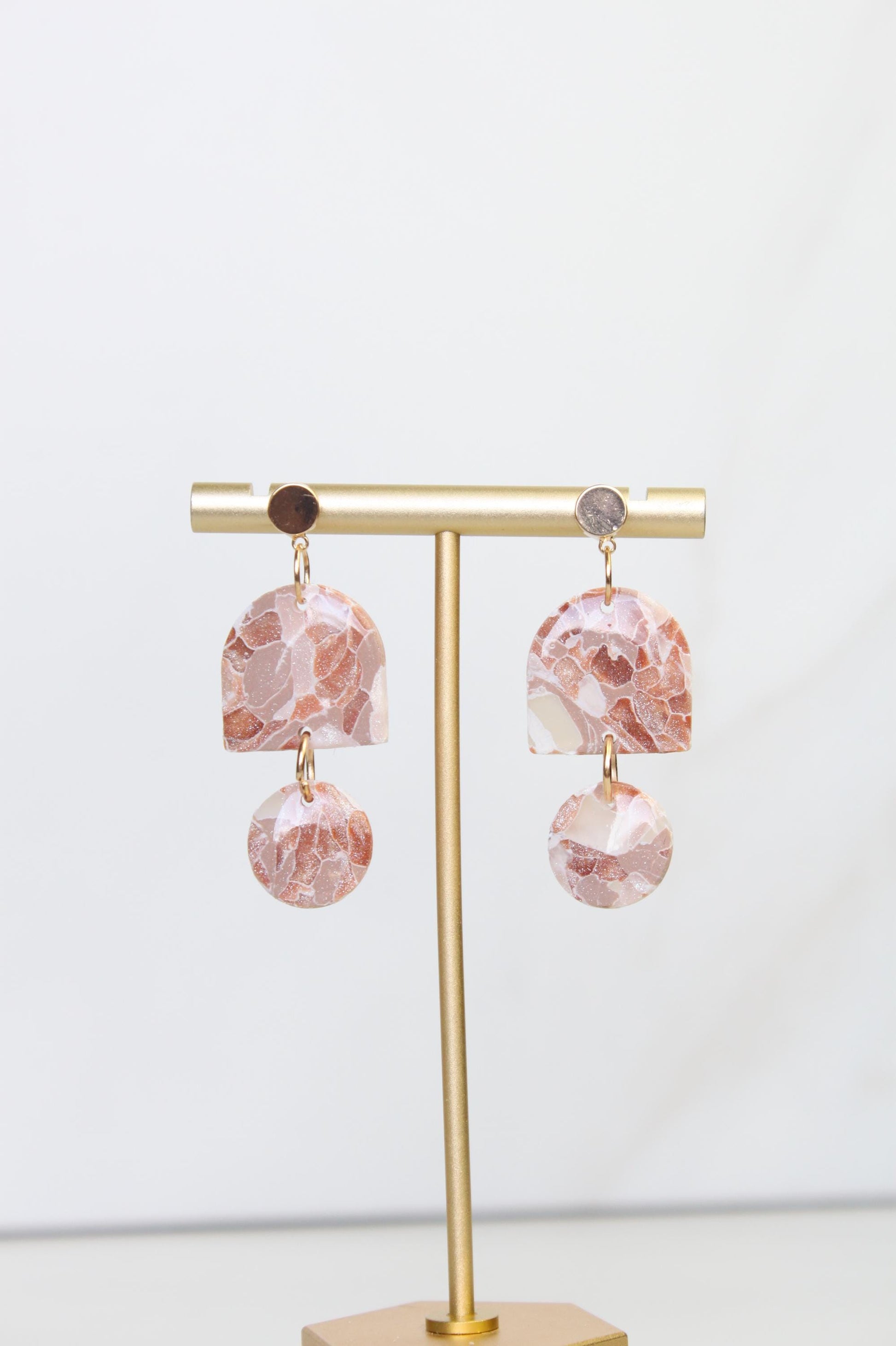 Marble Clay Earrings | Boho Clay Earrings | Lightweight Statement Earrings | Polymer Clay Dangle Earrings