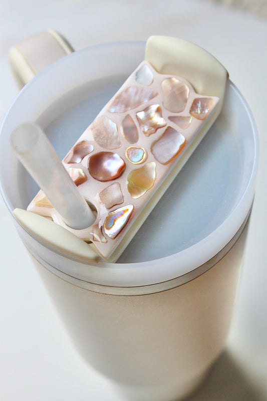 40oz/30oz Seashell Clay Stanley Topper - SHELLS WILL VARY
