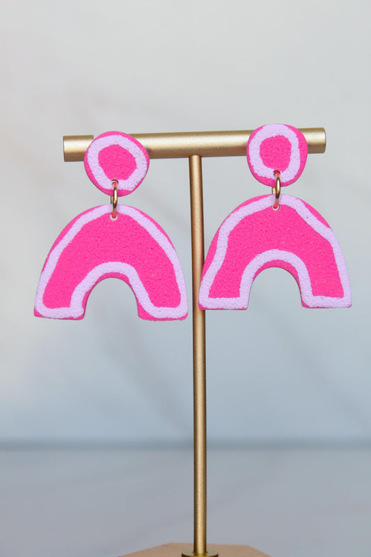 Clay Dangle Earrings - Geometric Modern Design, Handmade Lightweight Hypoallergenic Polymer Jewelry, Statement Accessory Multiple Colors