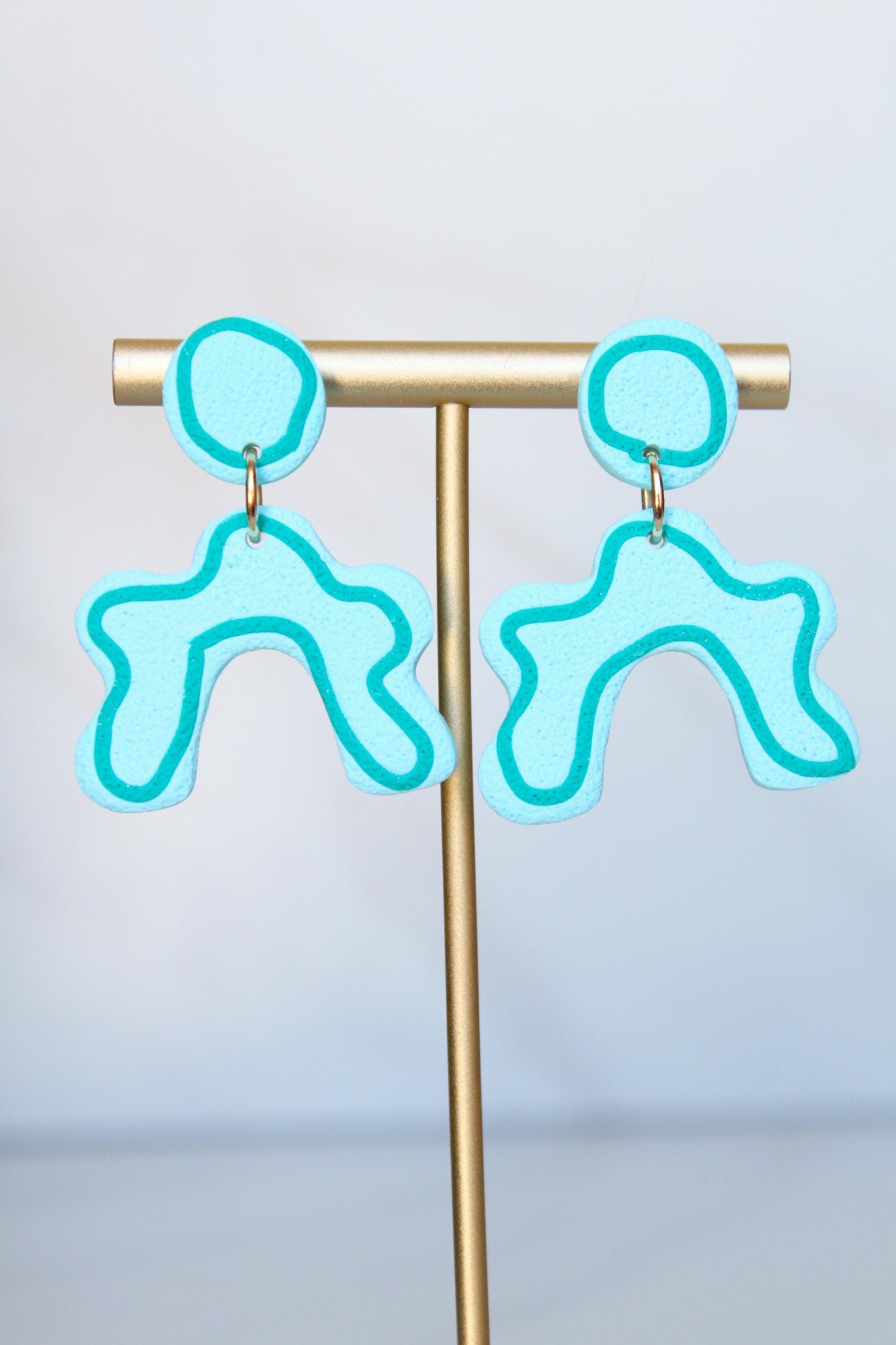 Clay Dangle Earrings - Geometric Modern Design, Handmade Lightweight Hypoallergenic Polymer Jewelry, Statement Accessory Multiple Colors