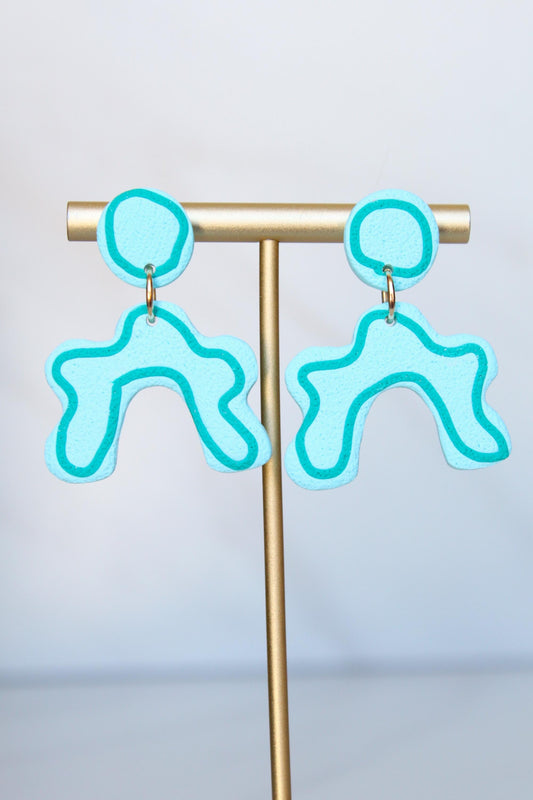 Clay Dangle Earrings - Geometric Modern Design, Handmade Lightweight Hypoallergenic Polymer Jewelry, Statement Accessory Multiple Colors