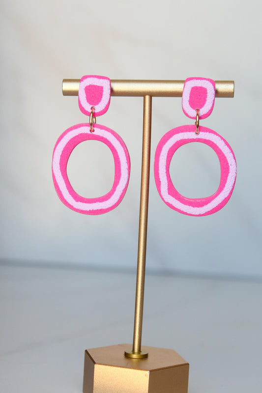 Clay Dangle Earrings - Geometric Modern Design, Handmade Lightweight Hypoallergenic Polymer Jewelry, Statement Accessory Multiple Colors