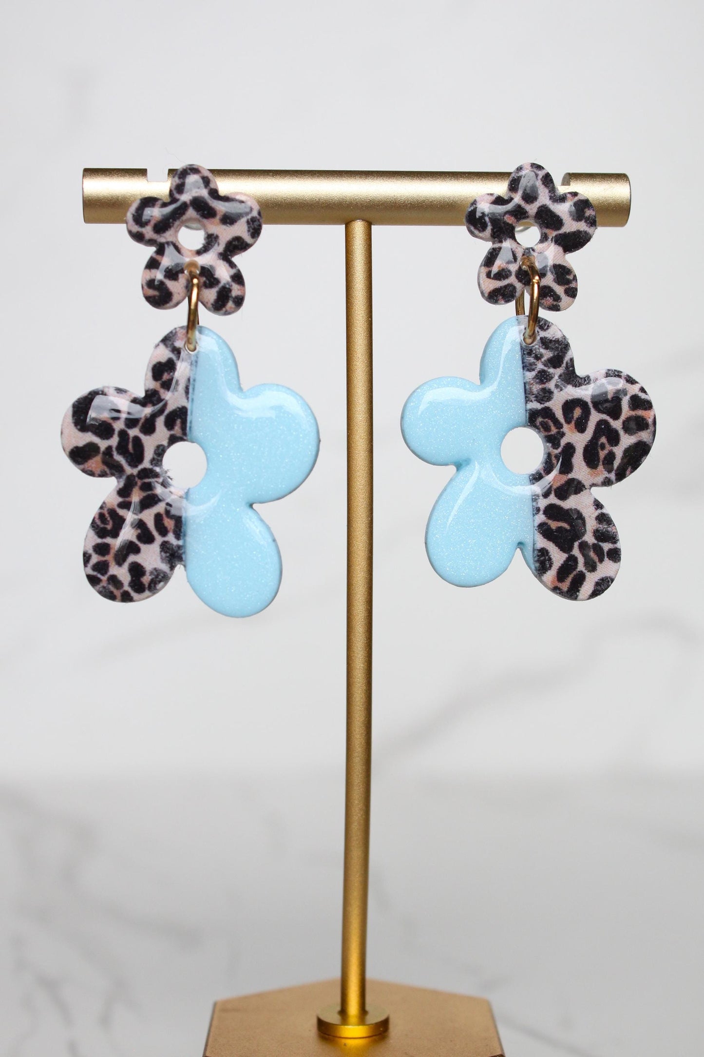 Leopard Flower Clay Earrings | Polymer Clay earrings | Leopard Earrings | Clay Earrings | Flower Clay earrings | Gift for Her | Gift for Mom