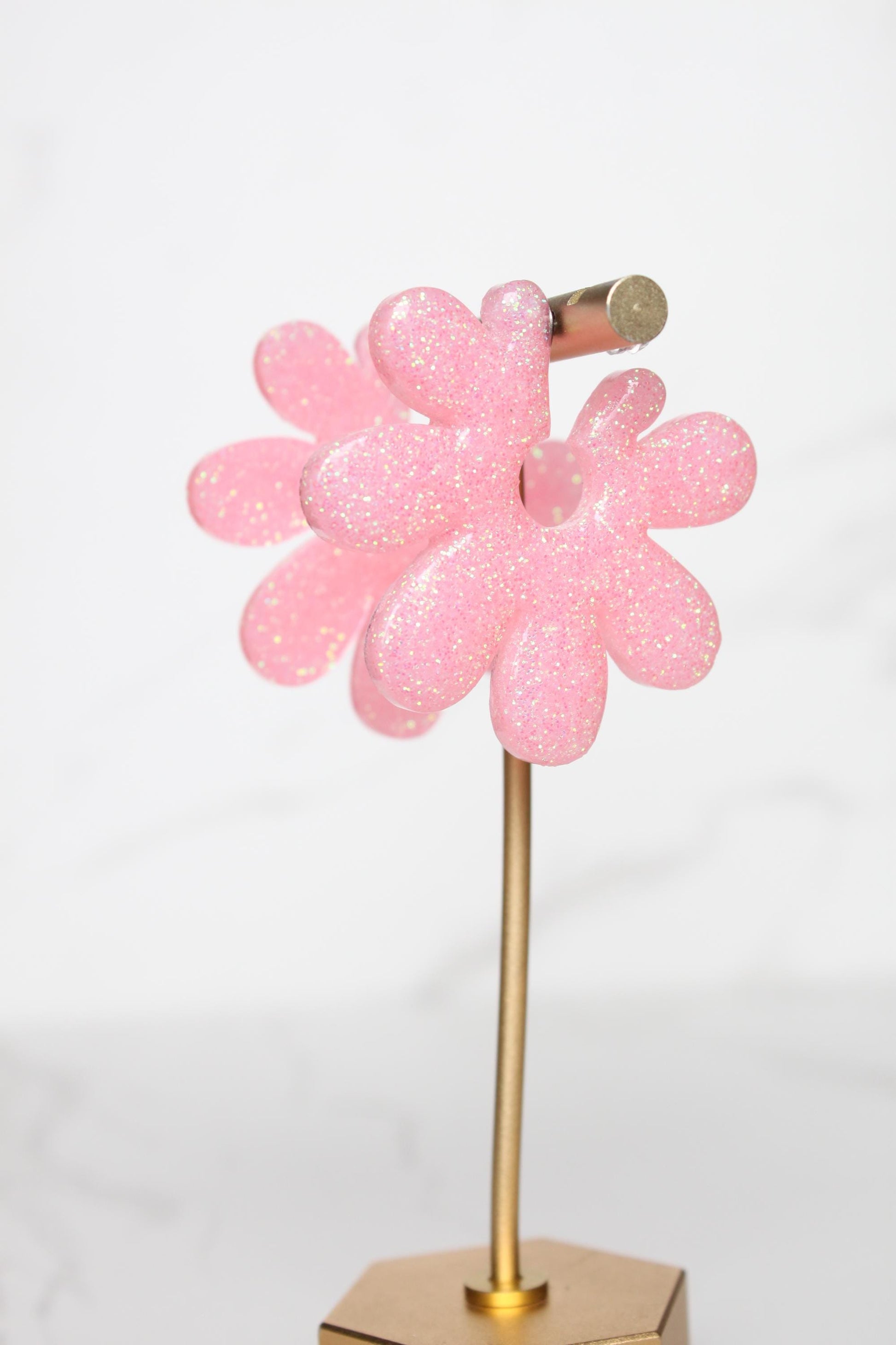 Pink Glitter Resin Hoop Earrings | Women Resin Hoops | Women Hoop Earrings | Gift for Her | Gift for Daughter | Gift for Friend | Gift