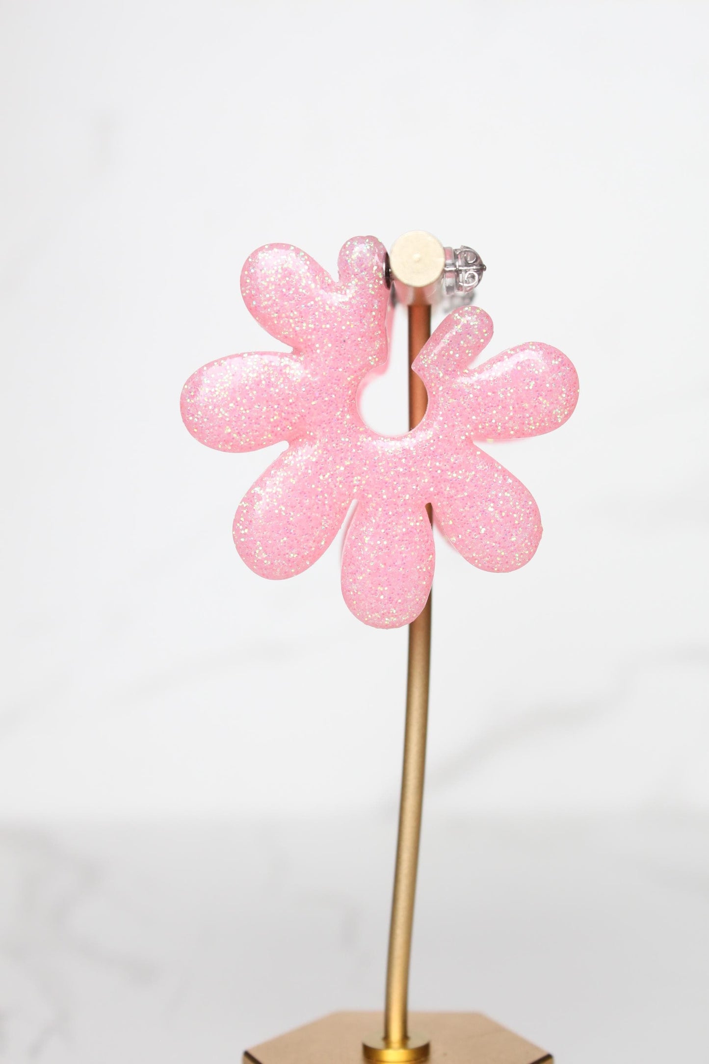 Pink Glitter Resin Hoop Earrings | Women Resin Hoops | Women Hoop Earrings | Gift for Her | Gift for Daughter | Gift for Friend | Gift