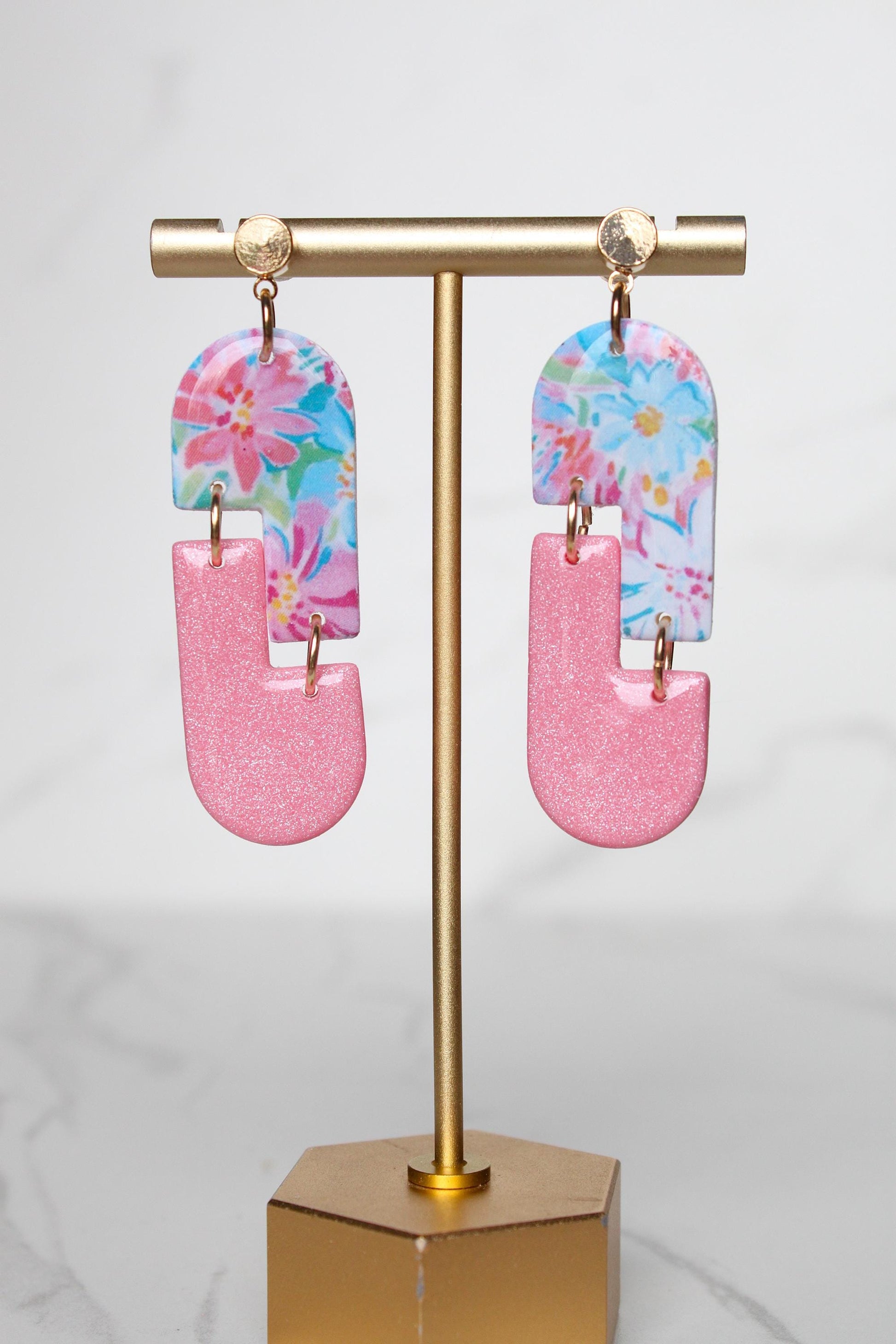 Floral Print Clay Earrings | Clay Earrings | Handmade Earrings | Floral Earrings | Gift for Her | Gift for Mom | PATTERN WILL VARY!