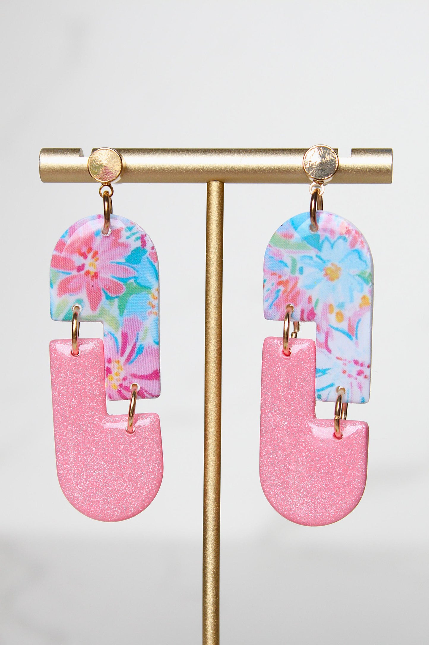 Floral Print Clay Earrings | Clay Earrings | Handmade Earrings | Floral Earrings | Gift for Her | Gift for Mom | PATTERN WILL VARY!