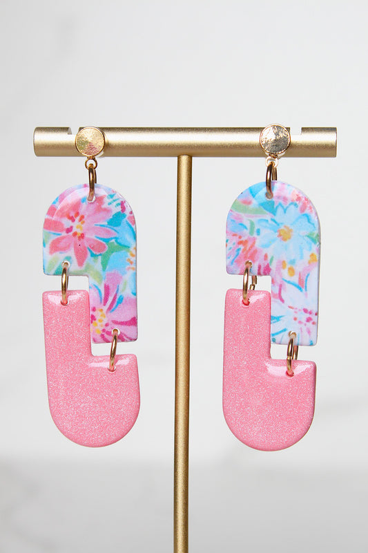 Floral Print Clay Earrings | Clay Earrings | Handmade Earrings | Floral Earrings | Gift for Her | Gift for Mom | PATTERN WILL VARY!