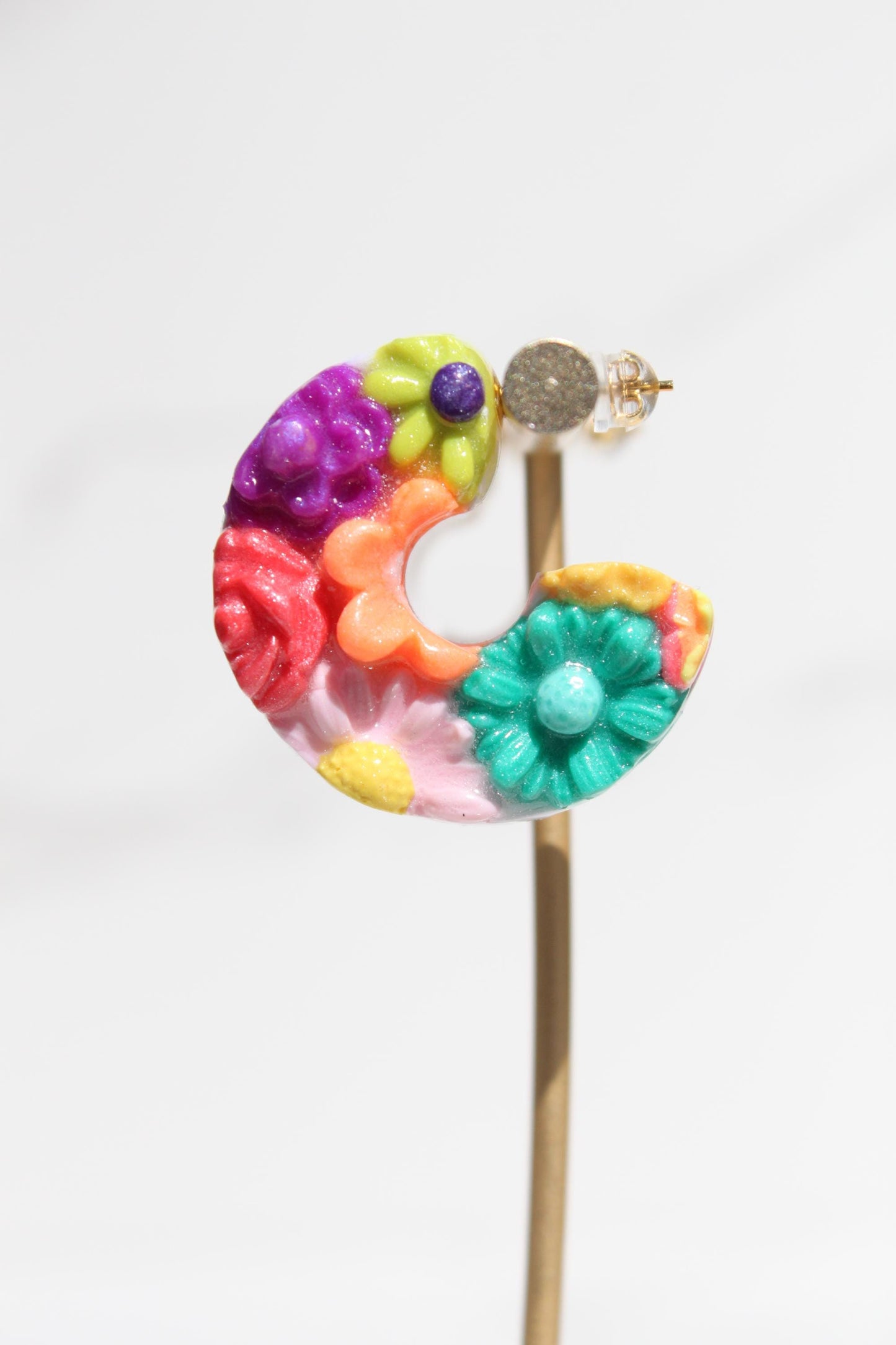 Flower Garden Hoops | Clay Hoops | Flower Hoop Earrings | Gift for Her | Gift for Friend | Gift for Mom | Gift for Daughter