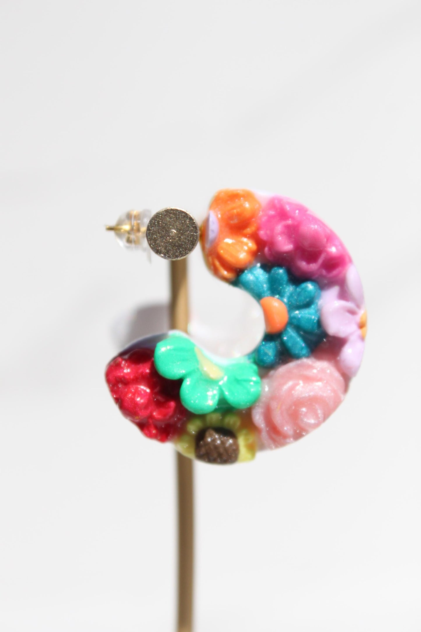 Flower Garden Hoops | Clay Hoops | Flower Hoop Earrings | Gift for Her | Gift for Friend | Gift for Mom | Gift for Daughter