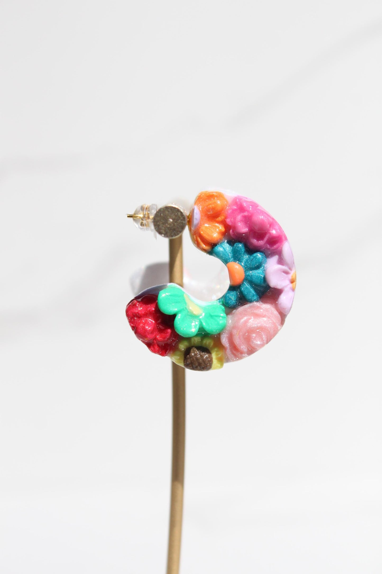 Flower Garden Hoops | Clay Hoops | Flower Hoop Earrings | Gift for Her | Gift for Friend | Gift for Mom | Gift for Daughter