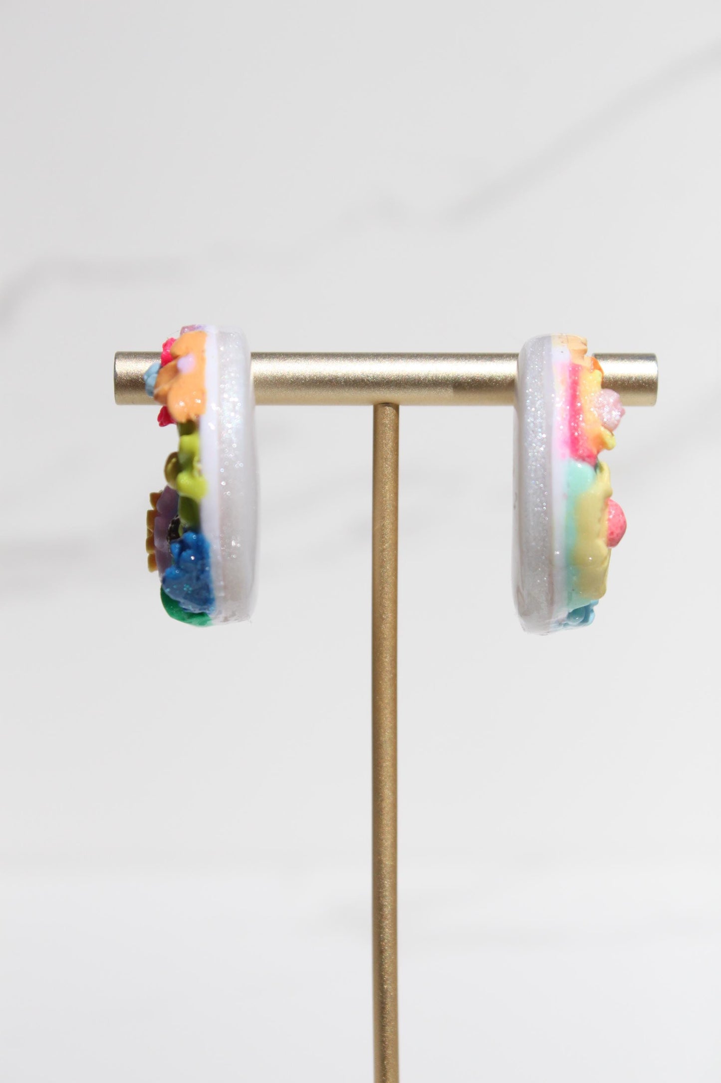 Flower Garden Hoops | Clay Hoops | Flower Hoop Earrings | Gift for Her | Gift for Friend | Gift for Mom | Gift for Daughter