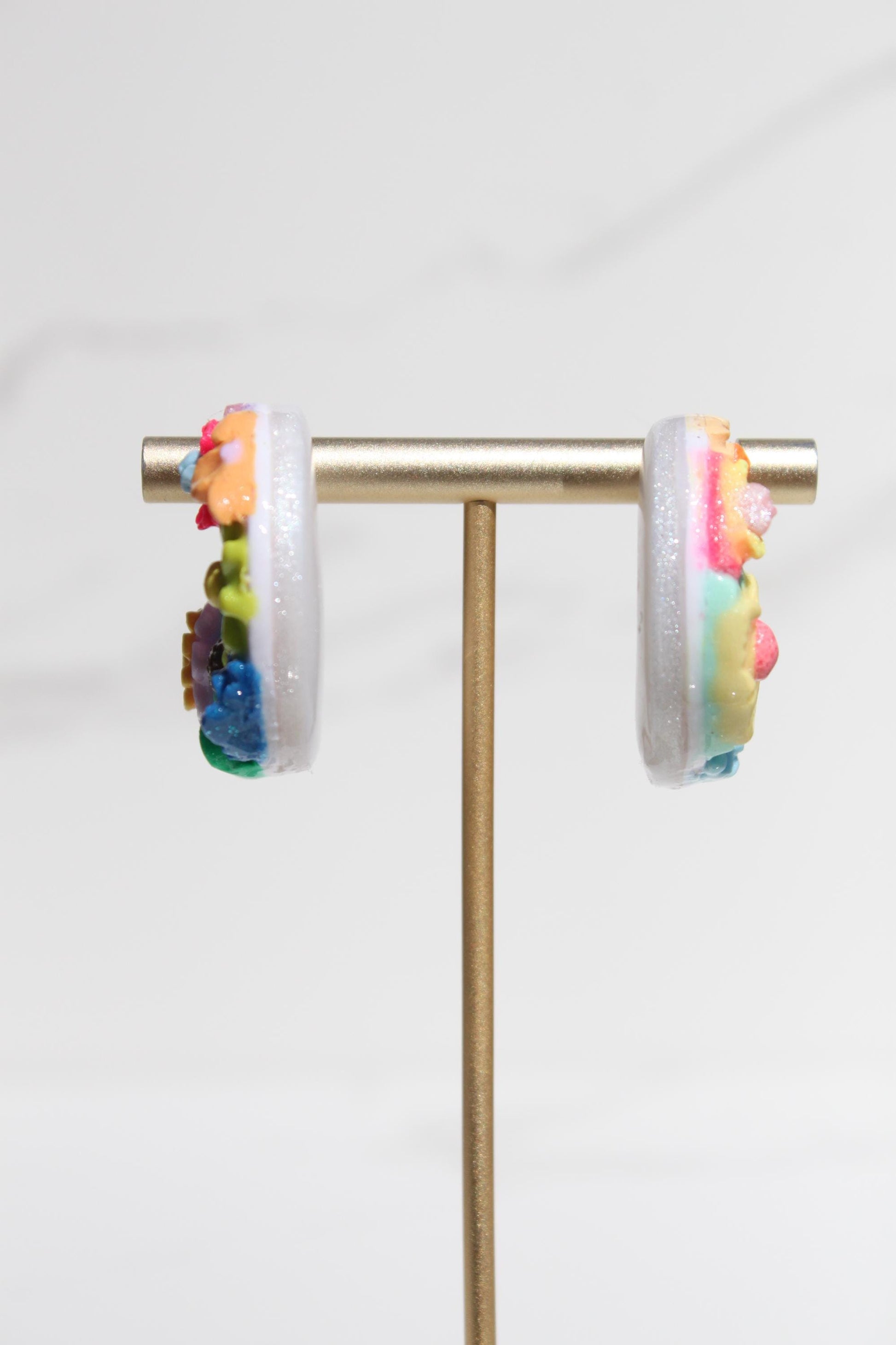 Flower Garden Hoops | Clay Hoops | Flower Hoop Earrings | Gift for Her | Gift for Friend | Gift for Mom | Gift for Daughter