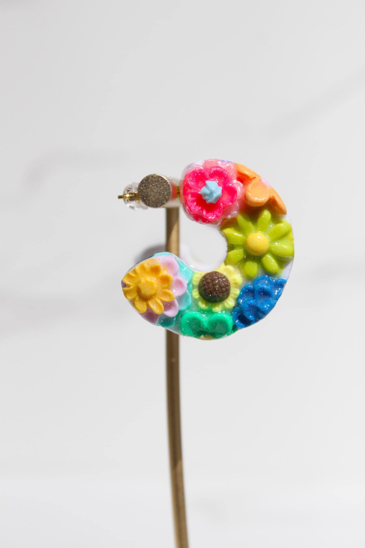 Flower Garden Hoops | Clay Hoops | Flower Hoop Earrings | Gift for Her | Gift for Friend | Gift for Mom | Gift for Daughter