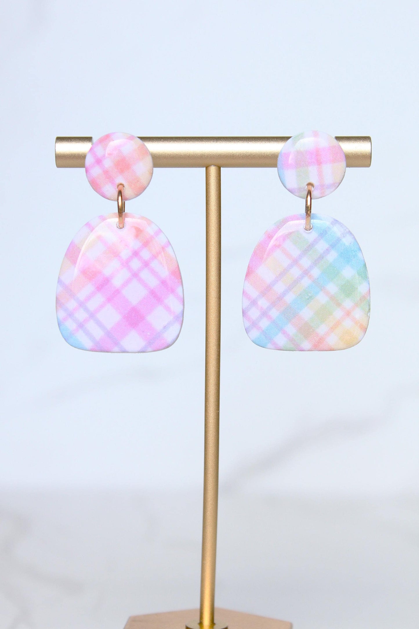 Pastel Plaid Clay Earrings | Clay Earrings | Lightweight Earrings | Gift for Mom | Gift for Daughter | Gift for Friend | Gift for Girlfriend