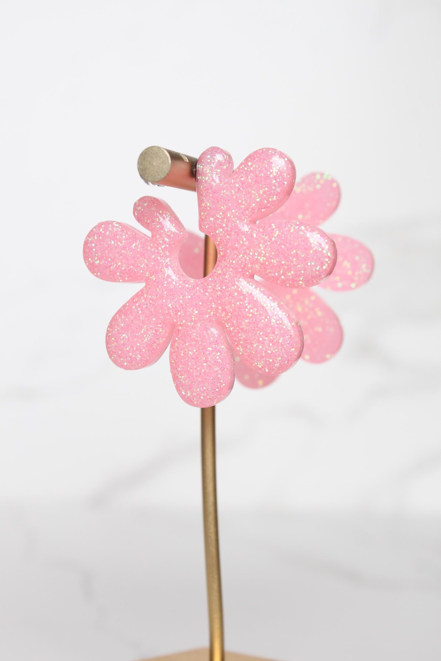 Pink Glitter Resin Hoop Earrings | Women Resin Hoops | Women Hoop Earrings | Gift for Her | Gift for Daughter | Gift for Friend | Gift