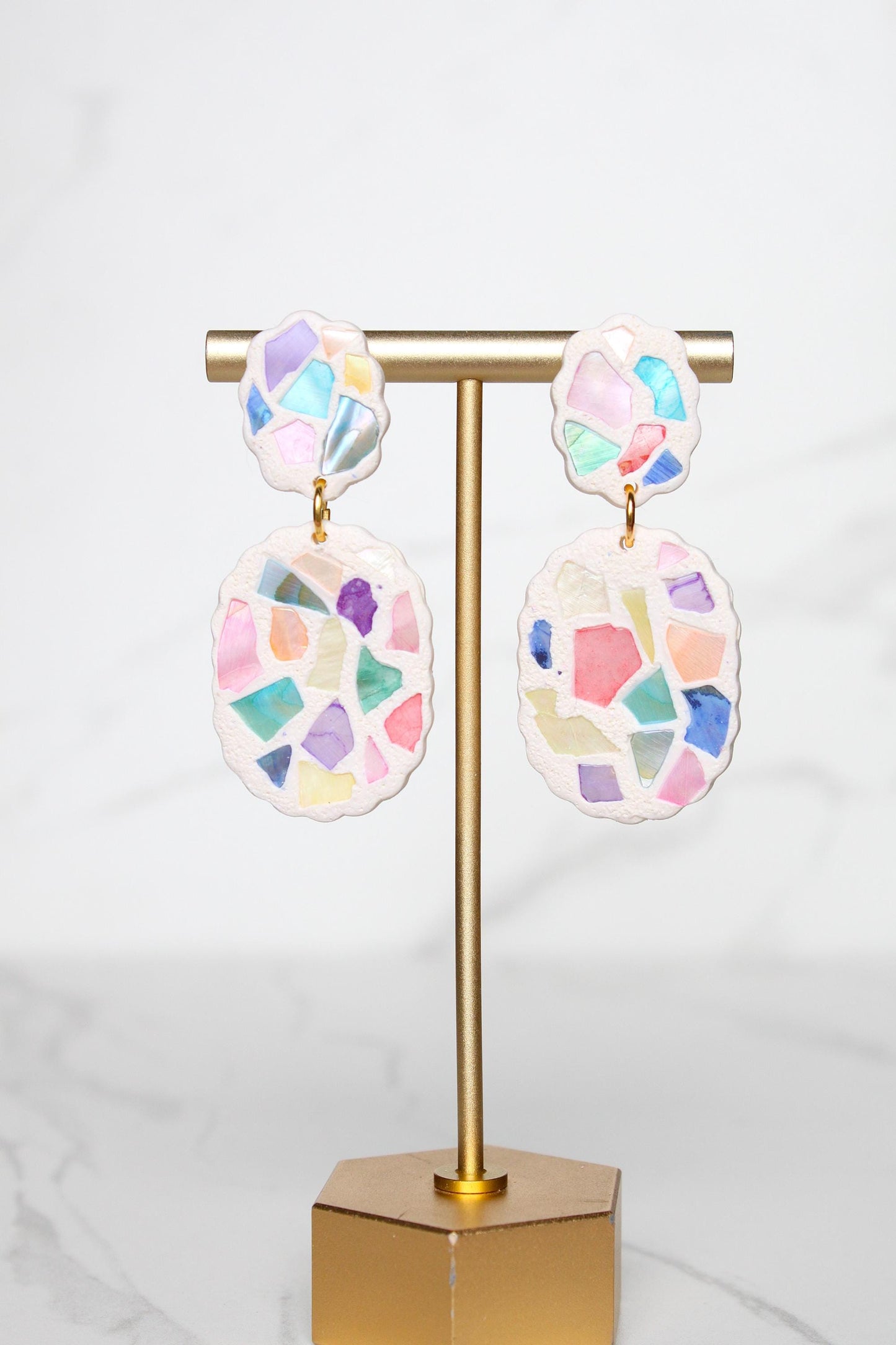 Shell Clay Earrings | Seashell Earrings | Beach Earrings | Summer Earrings | Statement Earrings | Gift for Her | Gift for Friend