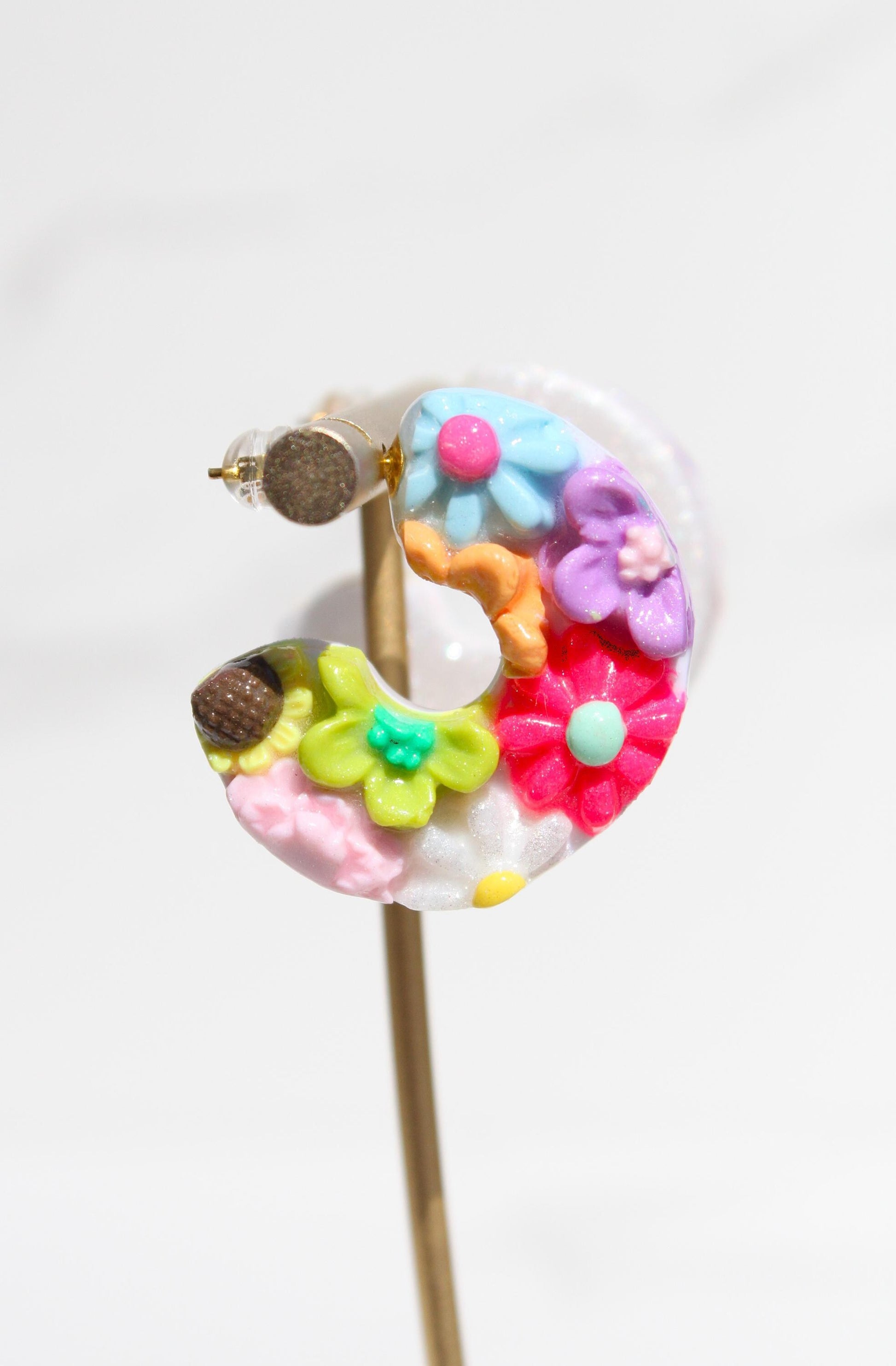 Flower Garden Hoops | Clay Hoops | Flower Hoop Earrings | Gift for Her | Gift for Friend | Gift for Mom | Gift for Daughter