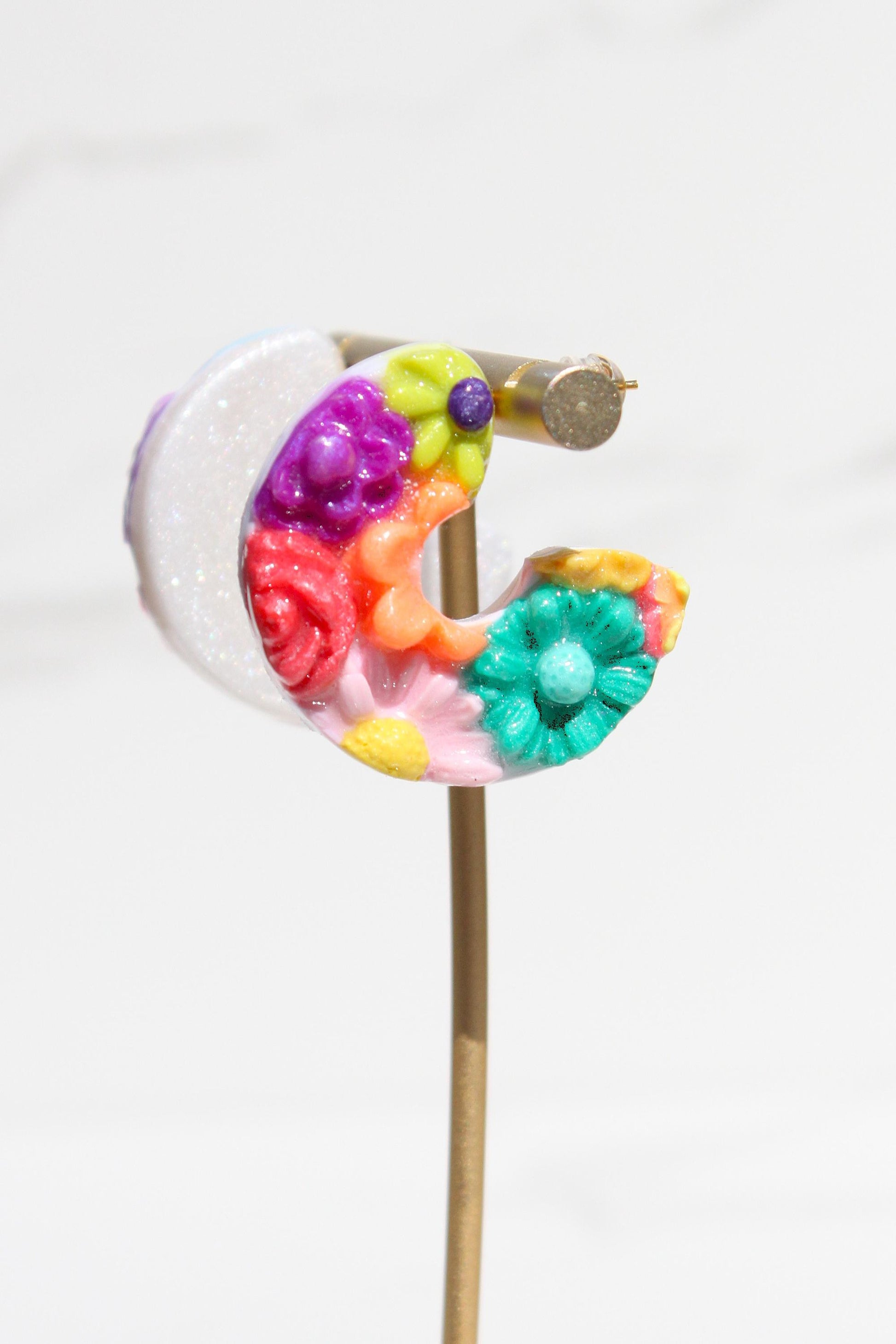 Flower Garden Hoops | Clay Hoops | Flower Hoop Earrings | Gift for Her | Gift for Friend | Gift for Mom | Gift for Daughter