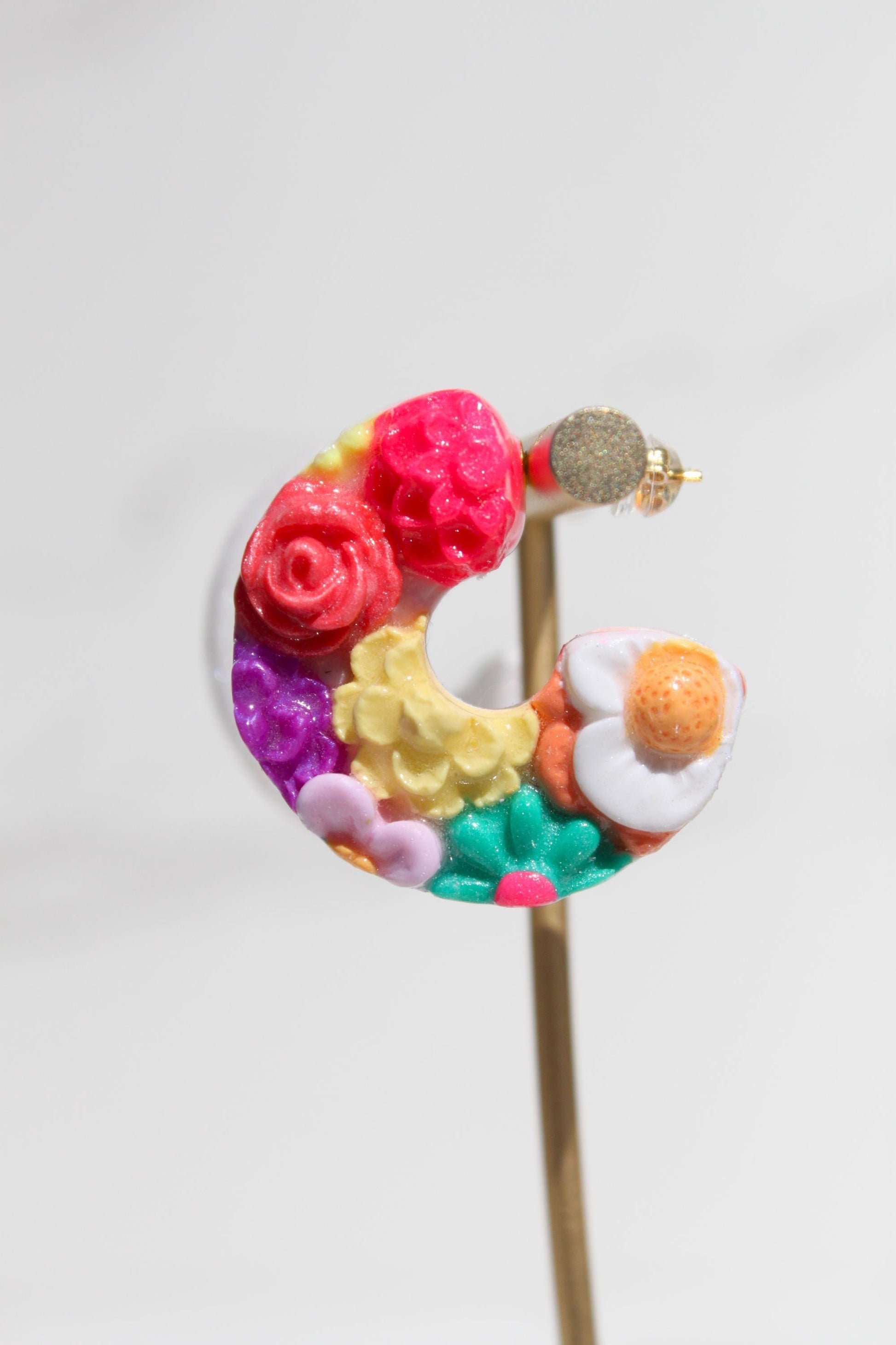 Flower Garden Hoops | Clay Hoops | Flower Hoop Earrings | Gift for Her | Gift for Friend | Gift for Mom | Gift for Daughter