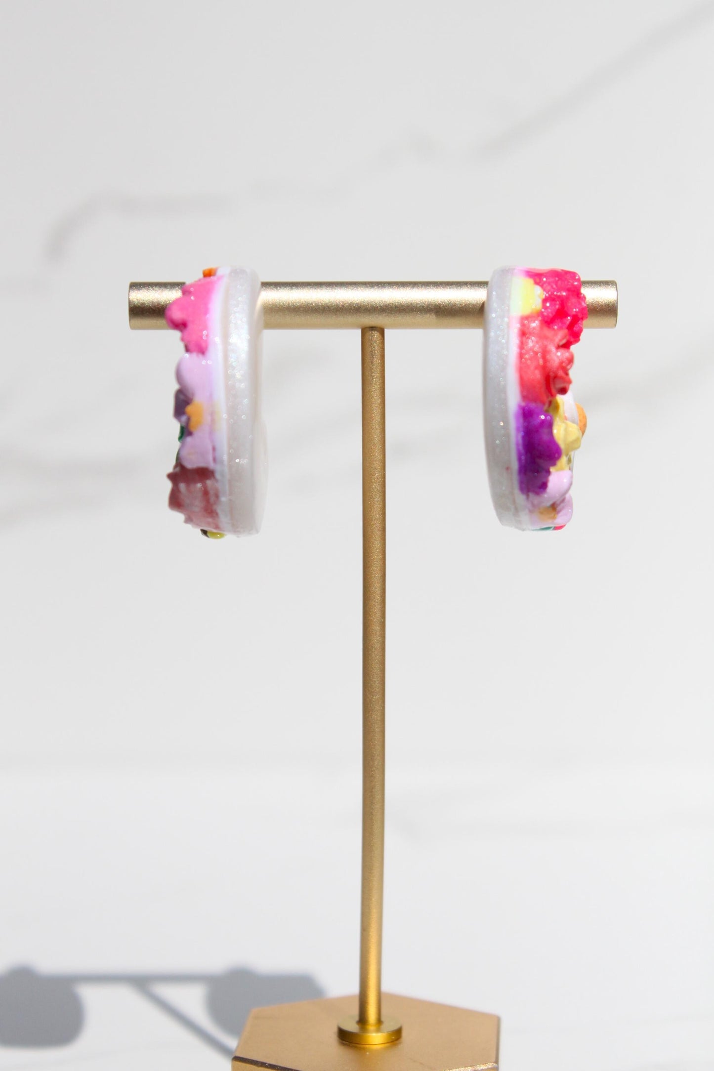 Flower Garden Hoops | Clay Hoops | Flower Hoop Earrings | Gift for Her | Gift for Friend | Gift for Mom | Gift for Daughter