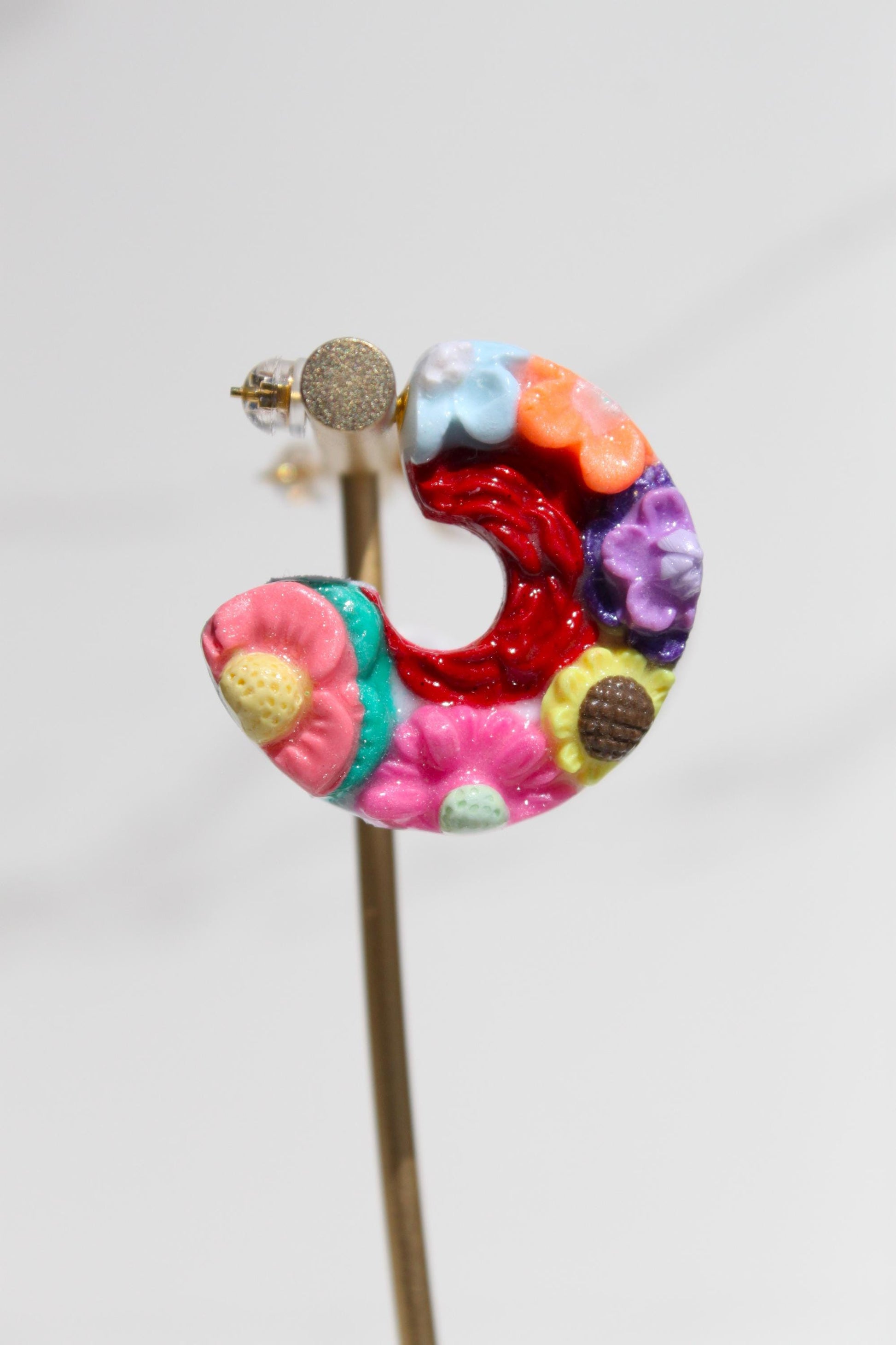 Flower Garden Hoops | Clay Hoops | Flower Hoop Earrings | Gift for Her | Gift for Friend | Gift for Mom | Gift for Daughter