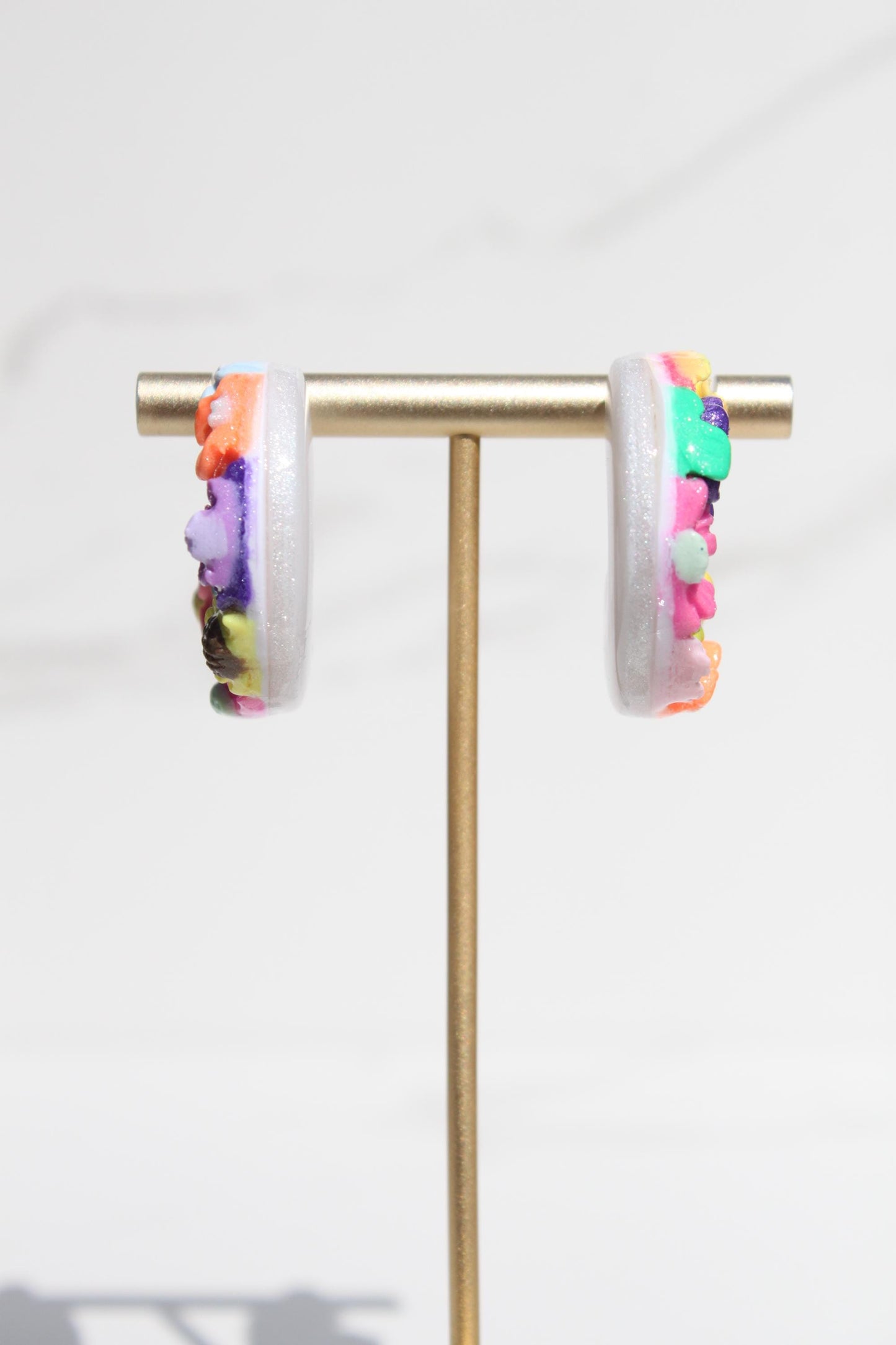 Flower Garden Hoops | Clay Hoops | Flower Hoop Earrings | Gift for Her | Gift for Friend | Gift for Mom | Gift for Daughter