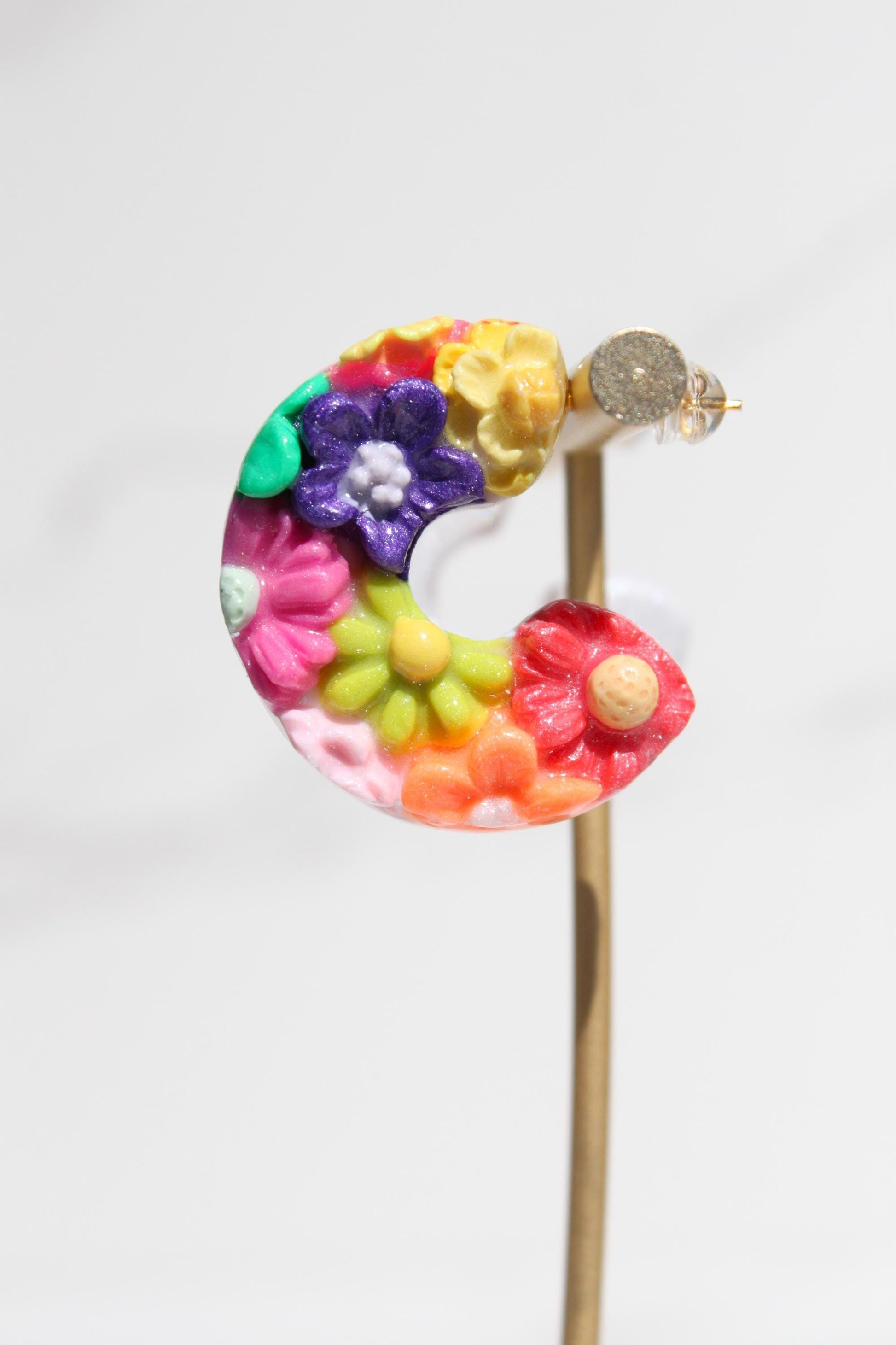 Flower Garden Hoops | Clay Hoops | Flower Hoop Earrings | Gift for Her | Gift for Friend | Gift for Mom | Gift for Daughter