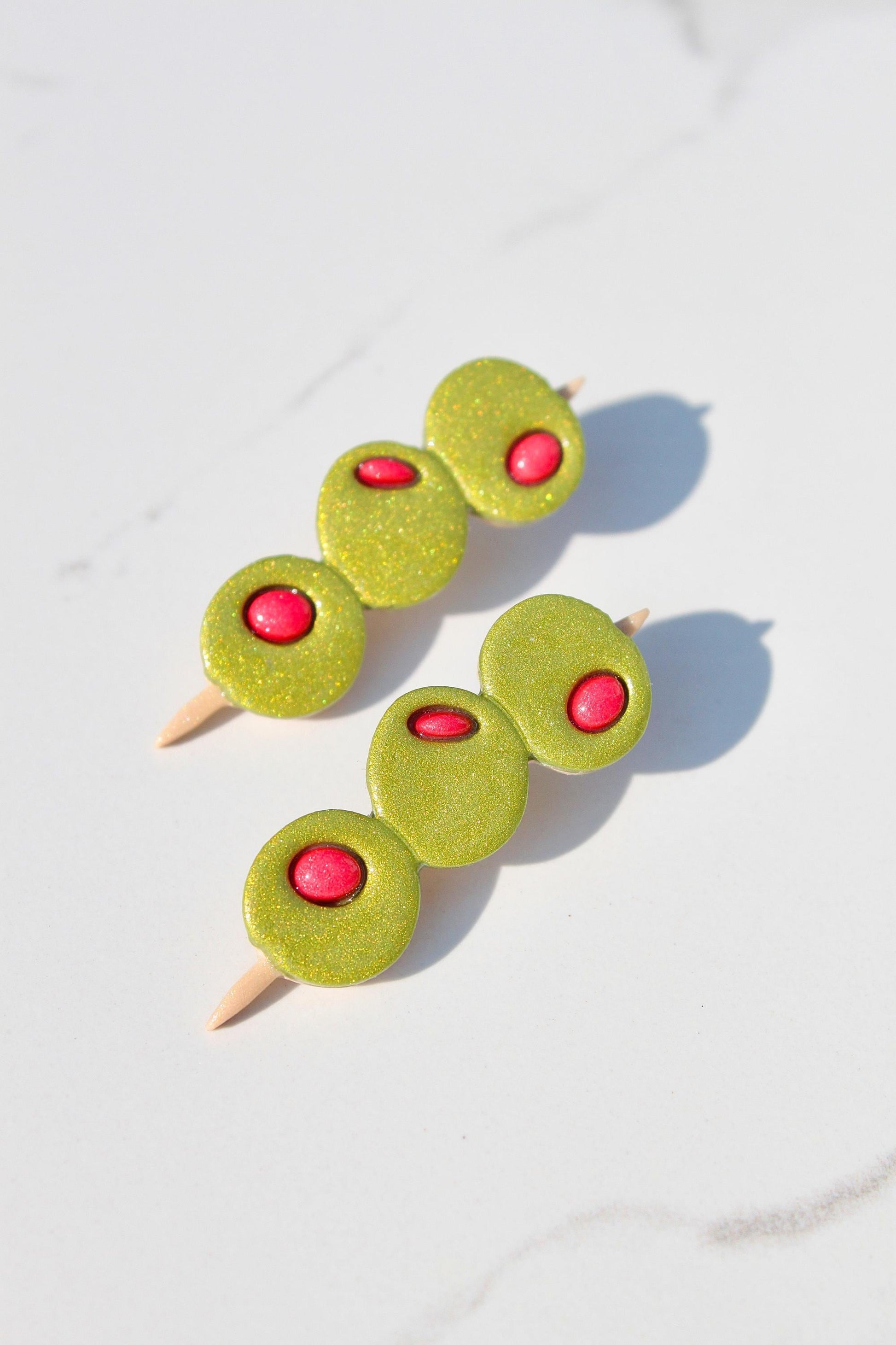 Olive Cocktail Earrings | Olive Earrings | Olive Martini Earrings | Dirty Martini Earrings | Martini Earrings | Clay Earrings | Gift for Her