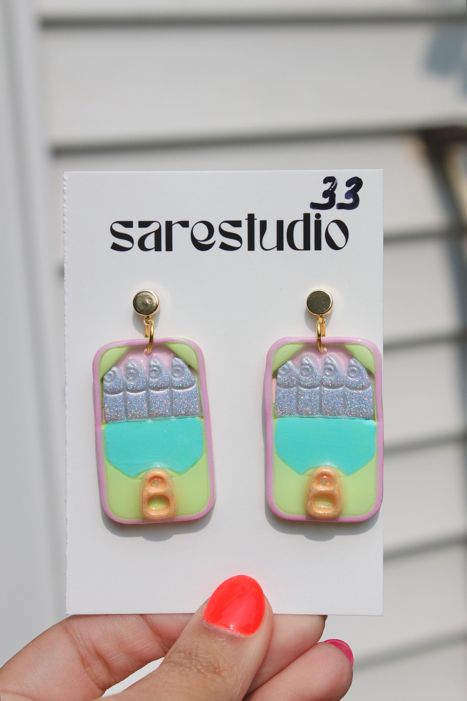 Sardine Earrings | Fish Earrings | Beach Earrings | Summer Earrings | Clay Earrings | Gift for Her | Birthday Gift | Gift for Friend