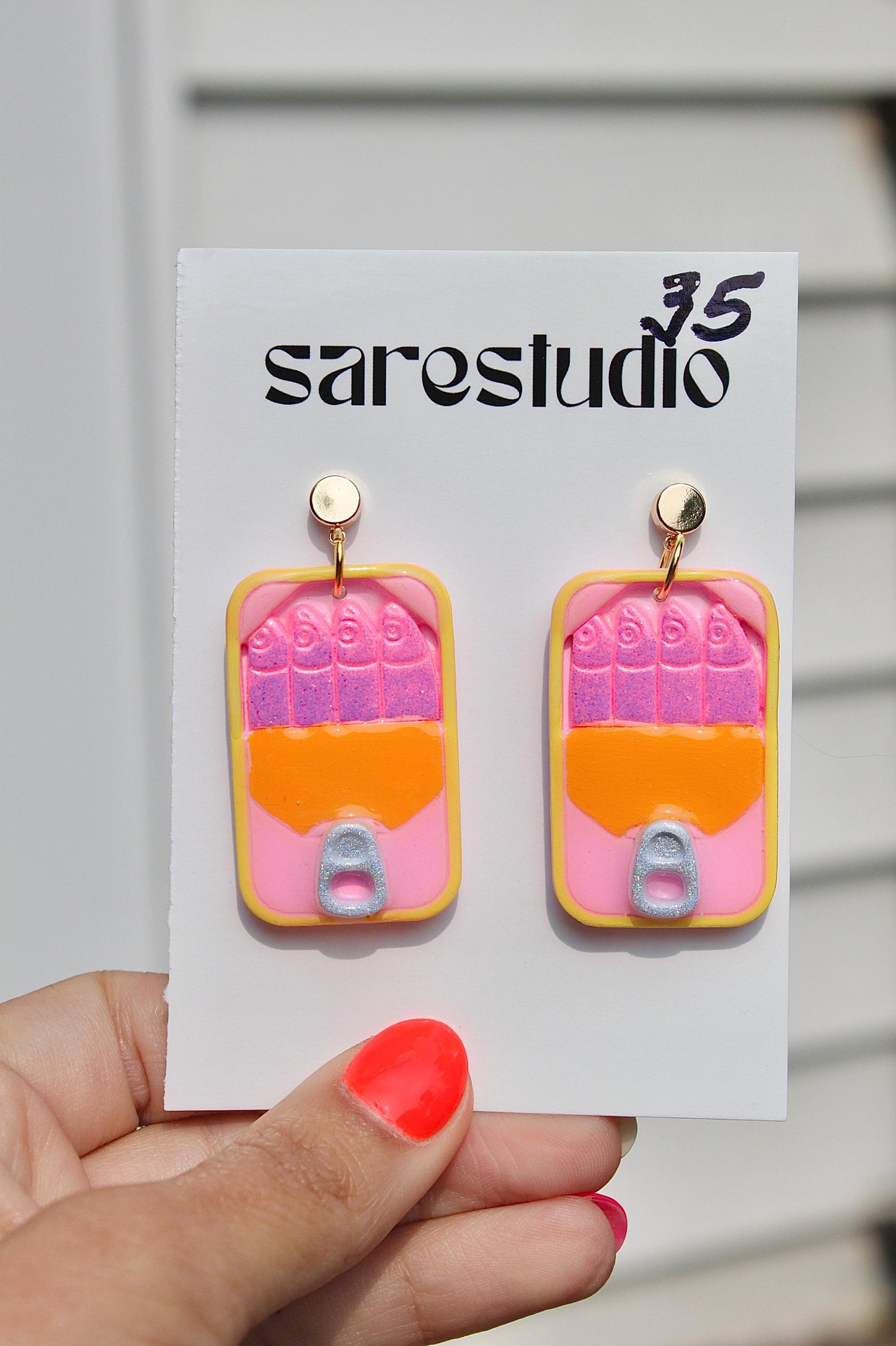 Sardine Earrings | Fish Earrings | Beach Earrings | Summer Earrings | Clay Earrings | Gift for Her | Birthday Gift | Gift for Friend