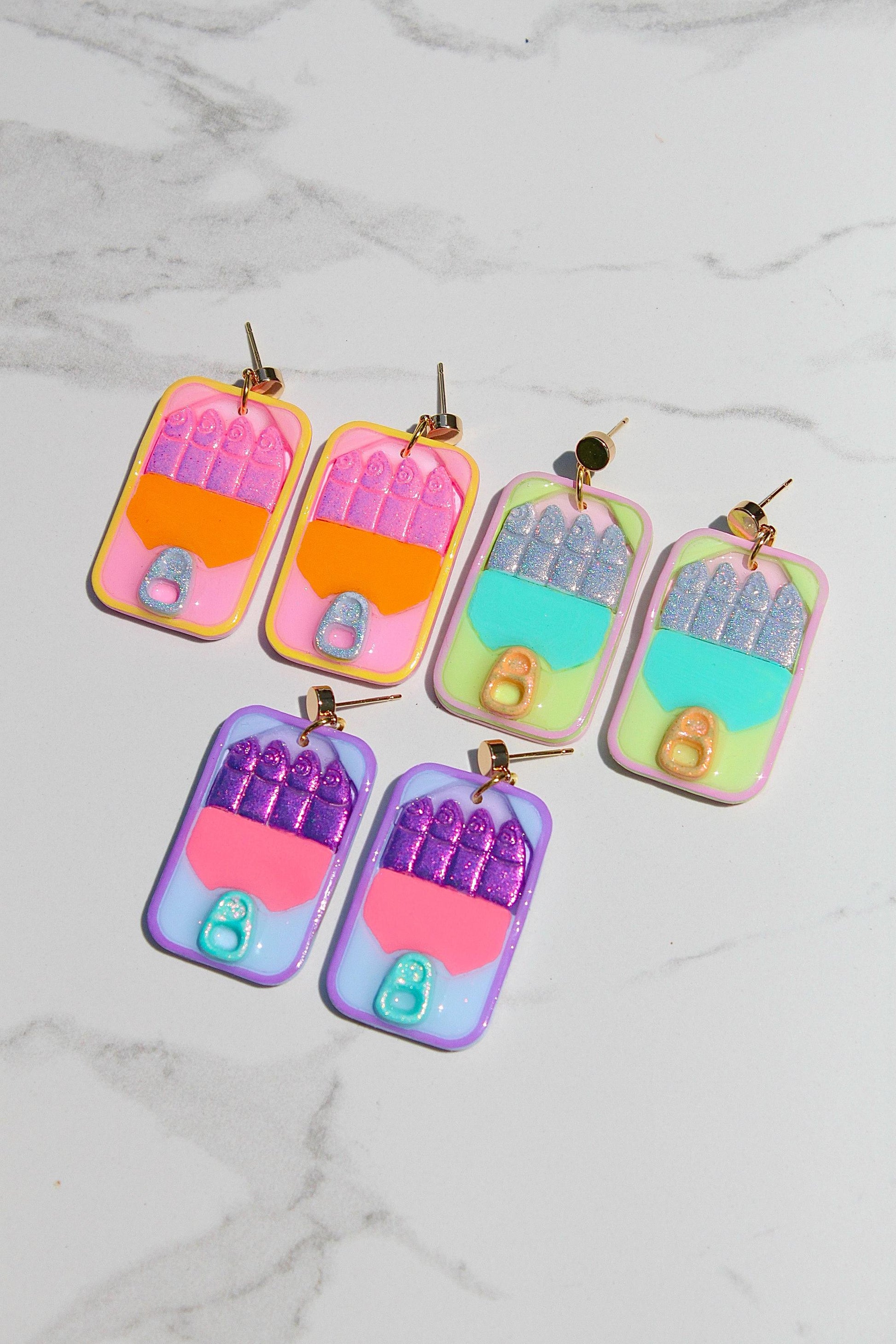 Sardine Earrings | Fish Earrings | Beach Earrings | Summer Earrings | Clay Earrings | Gift for Her | Birthday Gift | Gift for Friend