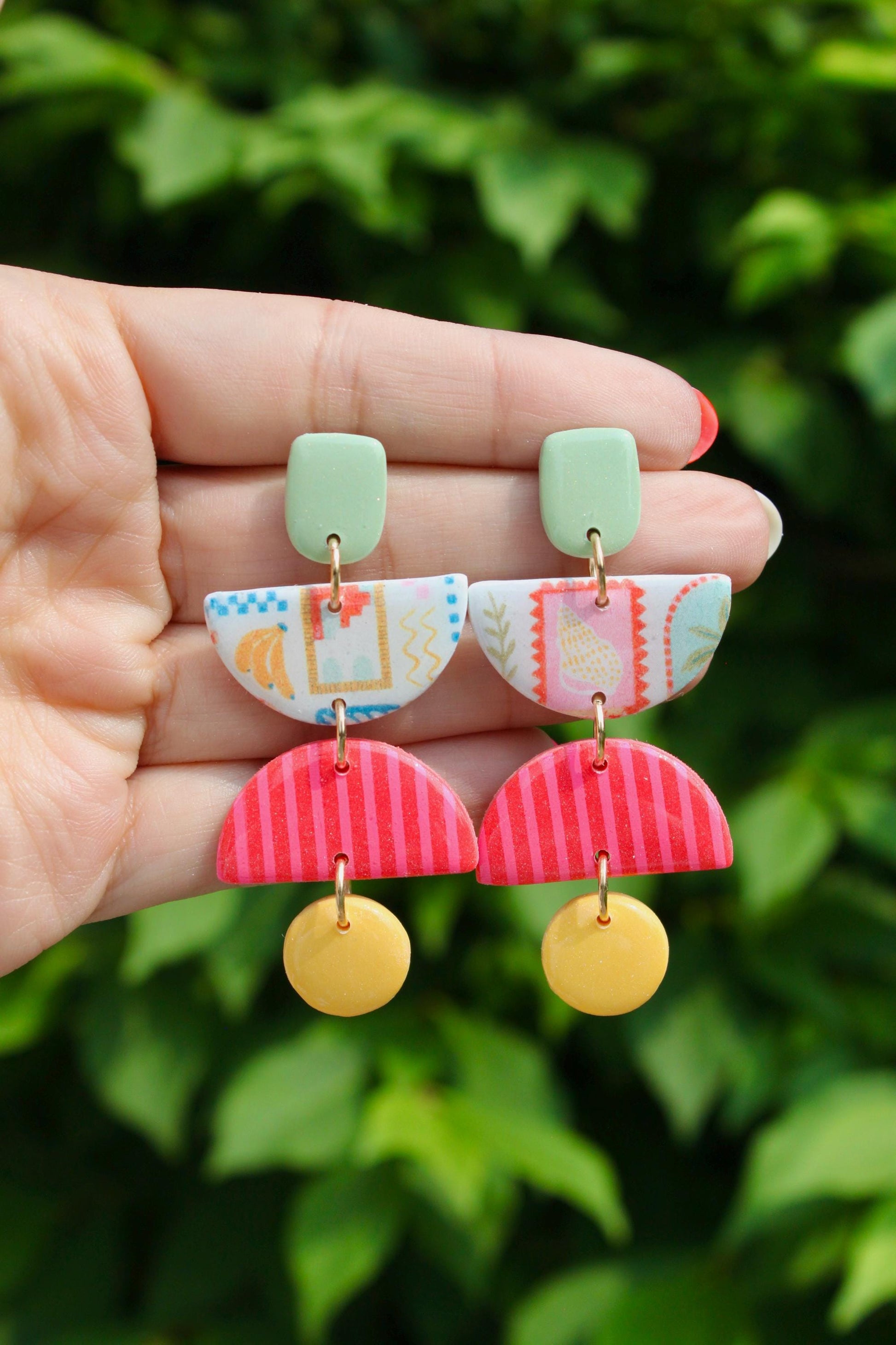 Clay Earrings | Summer Earrings | Beach Earrings | Vacation Earrings | Birthday Gift | Gift for Friend | Gift for Mom | Gift for Daughter