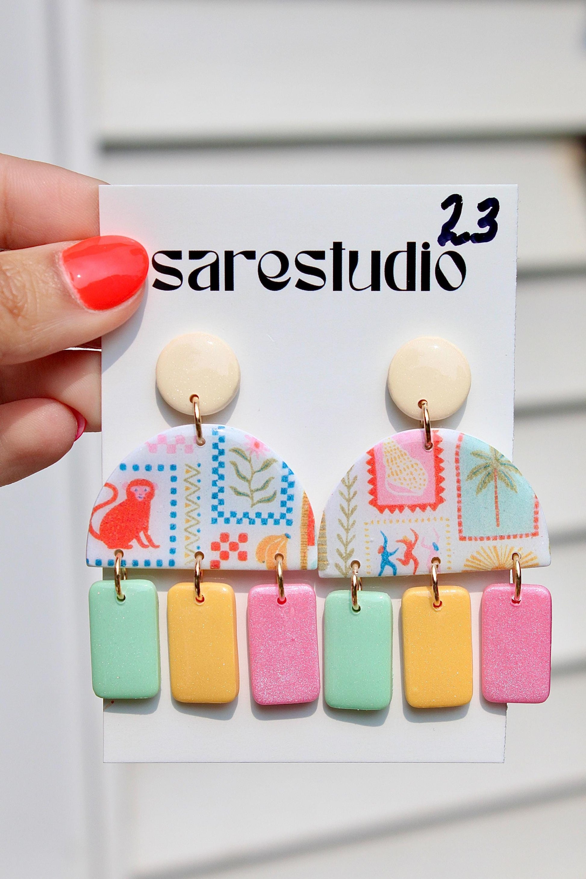 Clay Earrings | Summer Earrings | Beach Earrings | Vacation Earrings | Birthday Gift | Gift for Friend | Gift for Mom | Gift for Daughter