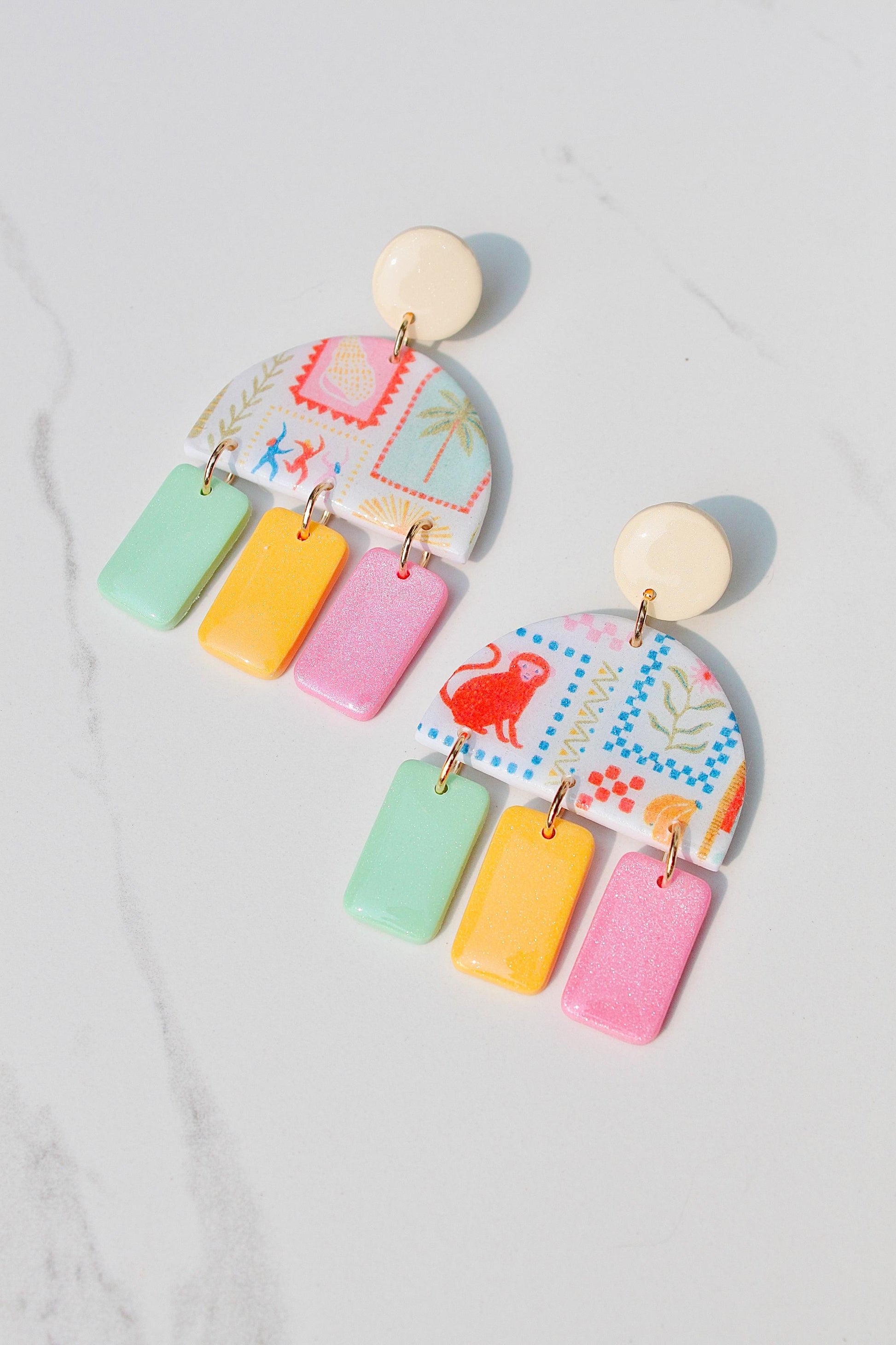 Clay Earrings | Summer Earrings | Beach Earrings | Vacation Earrings | Birthday Gift | Gift for Friend | Gift for Mom | Gift for Daughter