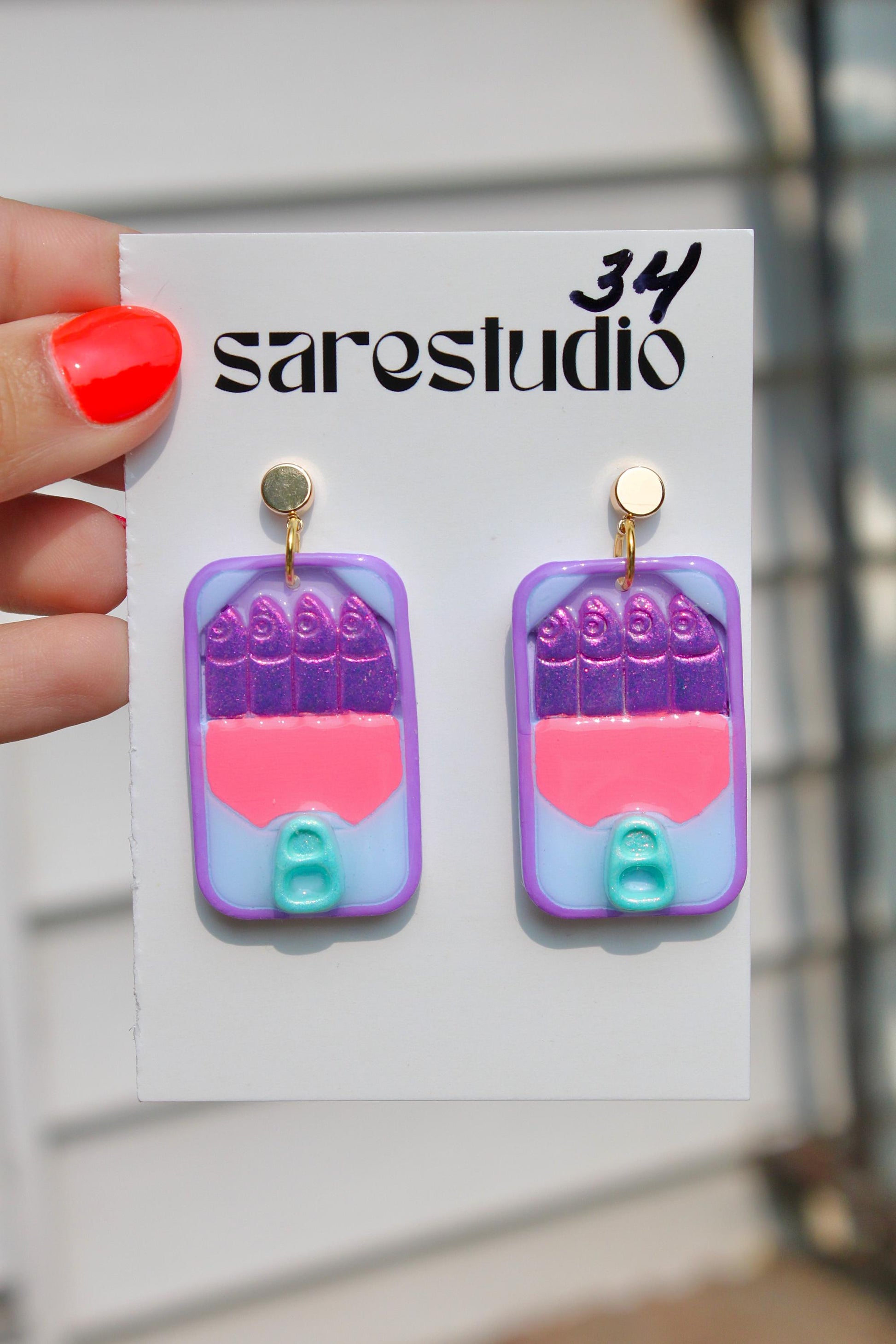Sardine Earrings | Fish Earrings | Beach Earrings | Summer Earrings | Clay Earrings | Gift for Her | Birthday Gift | Gift for Friend