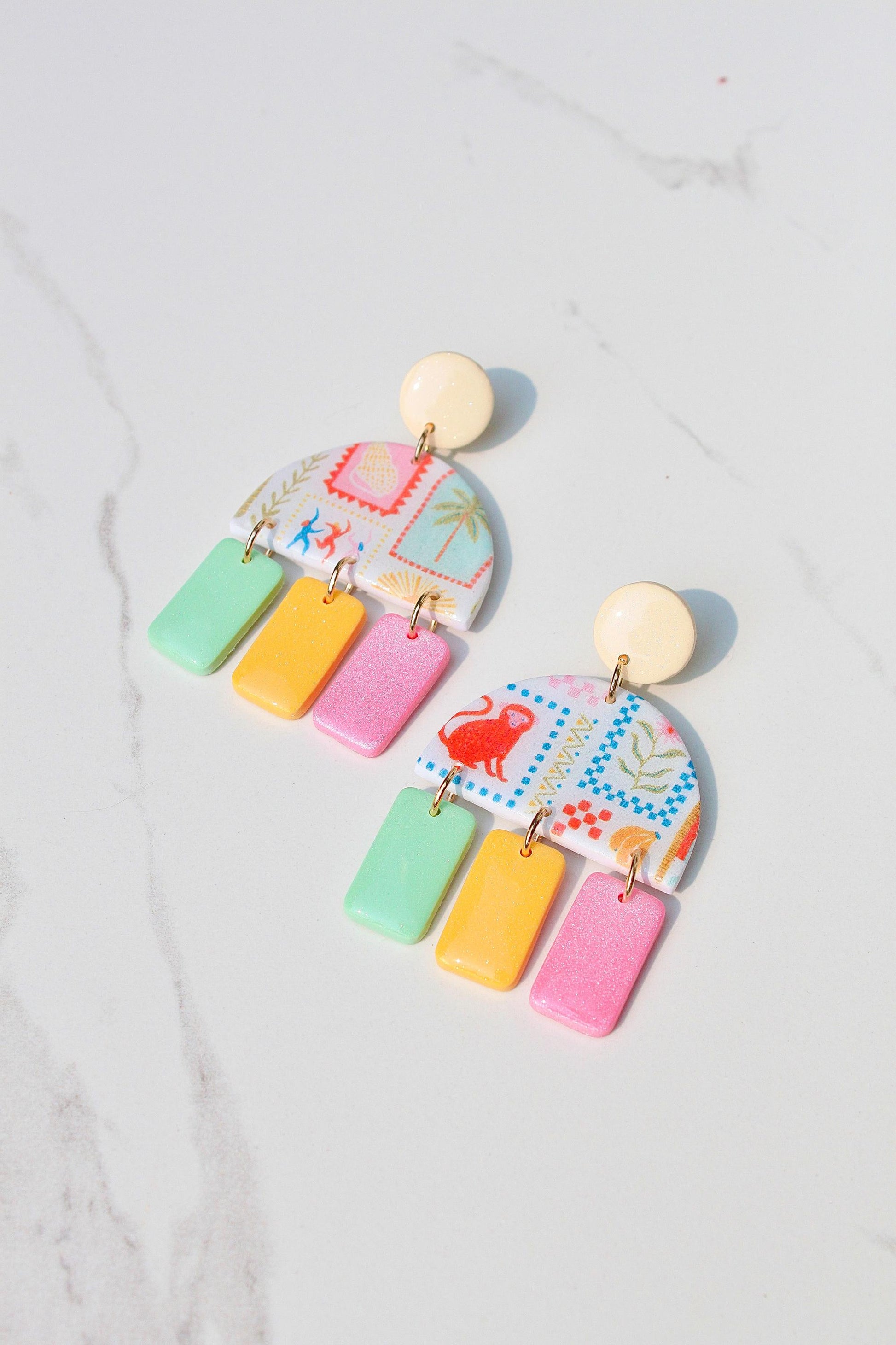 Clay Earrings | Summer Earrings | Beach Earrings | Vacation Earrings | Birthday Gift | Gift for Friend | Gift for Mom | Gift for Daughter