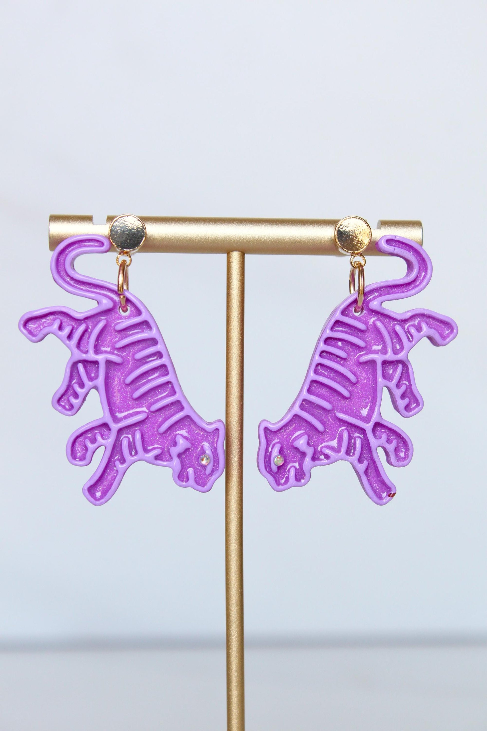 Tiger Earrings | Clay Dangles | Dang Earrings | Gift For Friend | Handmade Gift | Gifts For Her | Gift for Girlfriend | Gift for Mom