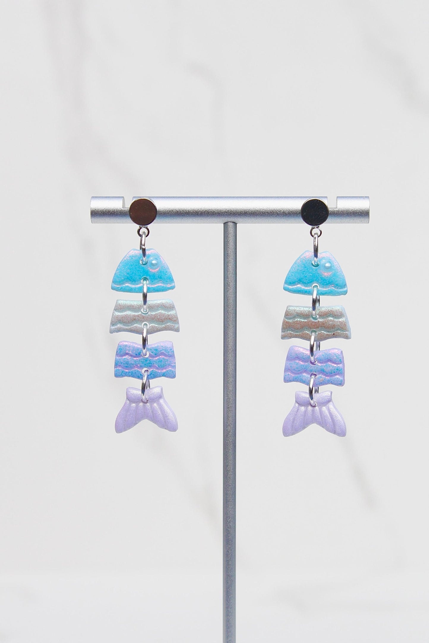 Colorful Fish Dangle Clay Earrings – Clay & Resin Finish