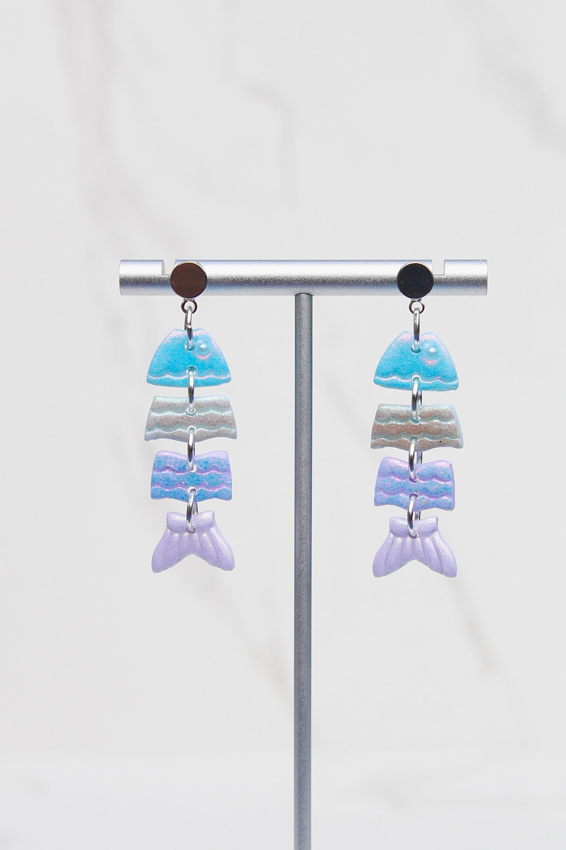 Colorful Fish Dangle Clay Earrings – Clay & Resin Finish