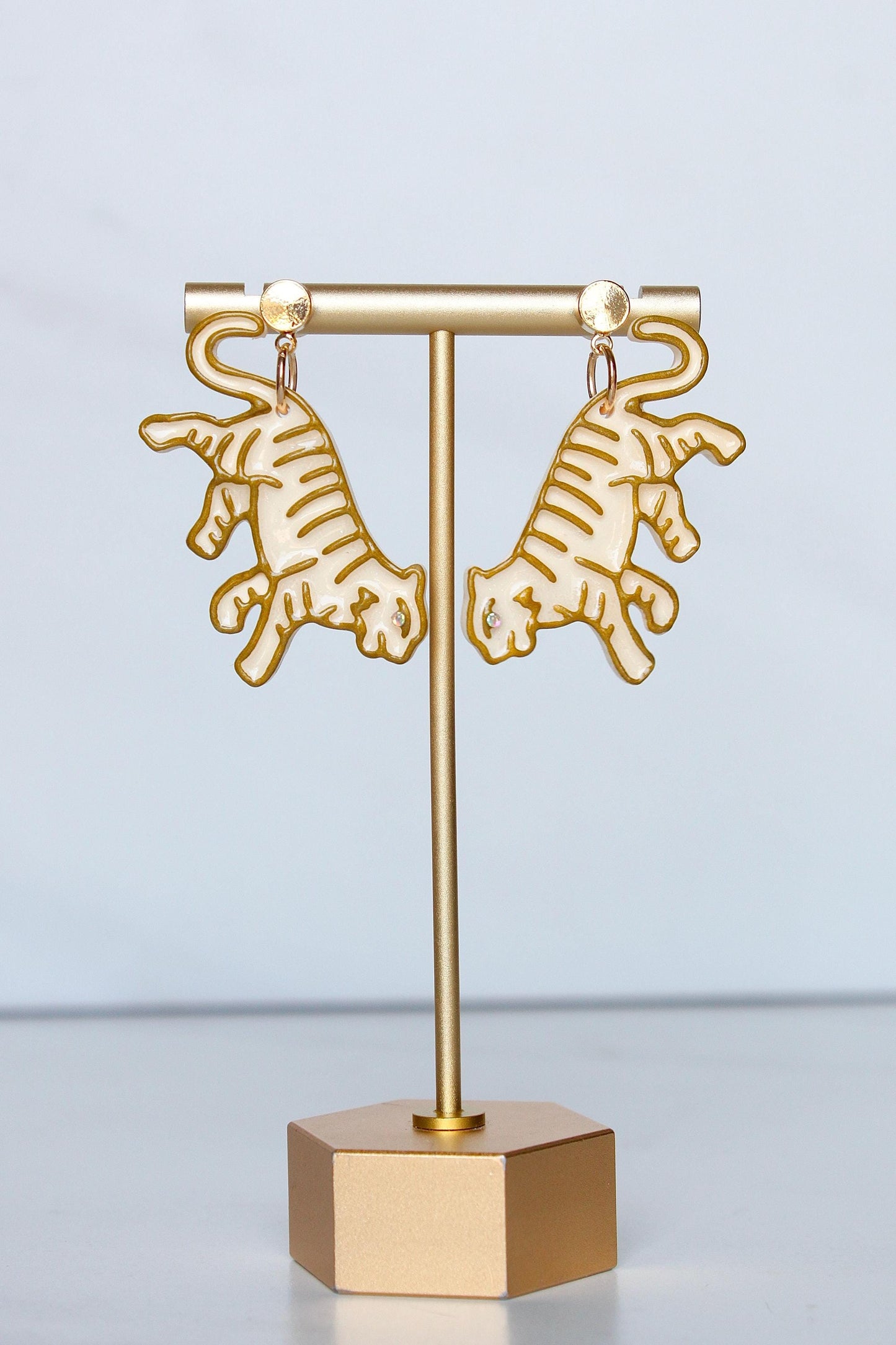 Tiger Earrings | Clay Dangles | Dang Earrings | Gift For Friend | Handmade Gift | Gifts For Her | Gift for Girlfriend | Gift for Mom