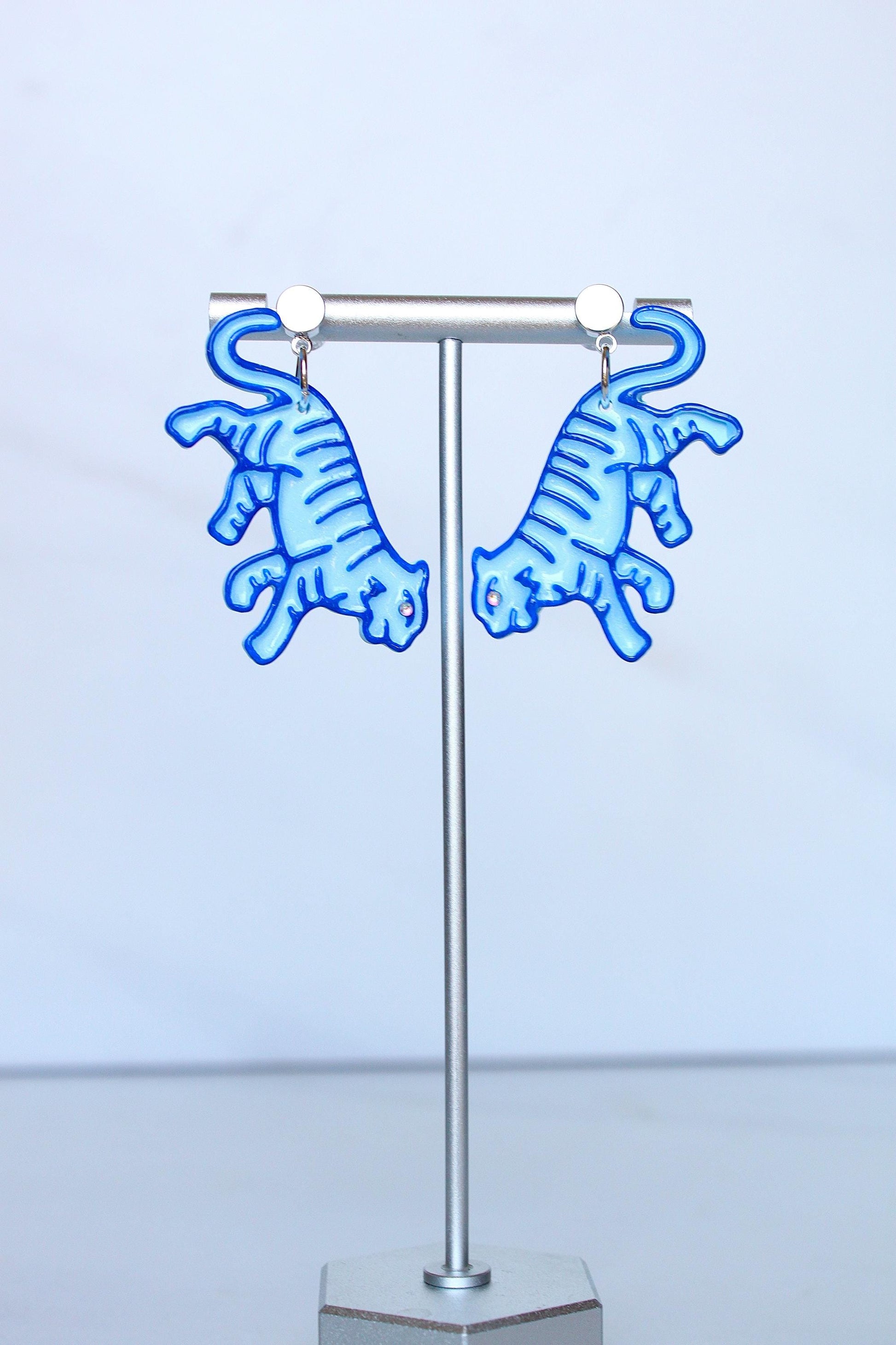 Tiger Earrings | Clay Dangles | Dang Earrings | Gift For Friend | Handmade Gift | Gifts For Her | Gift for Girlfriend | Gift for Mom