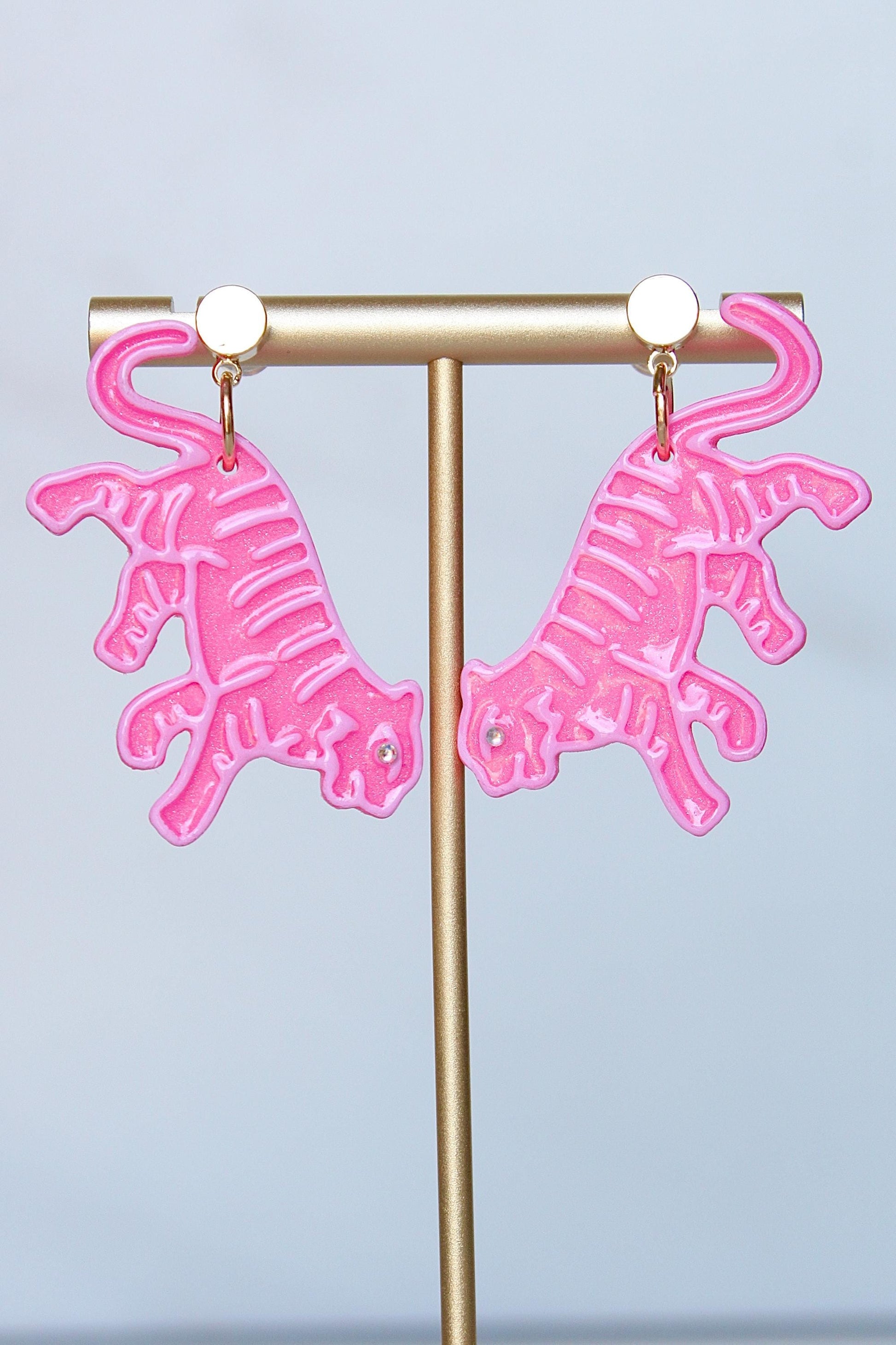 Tiger Earrings | Clay Dangles | Dang Earrings | Gift For Friend | Handmade Gift | Gifts For Her | Gift for Girlfriend | Gift for Mom