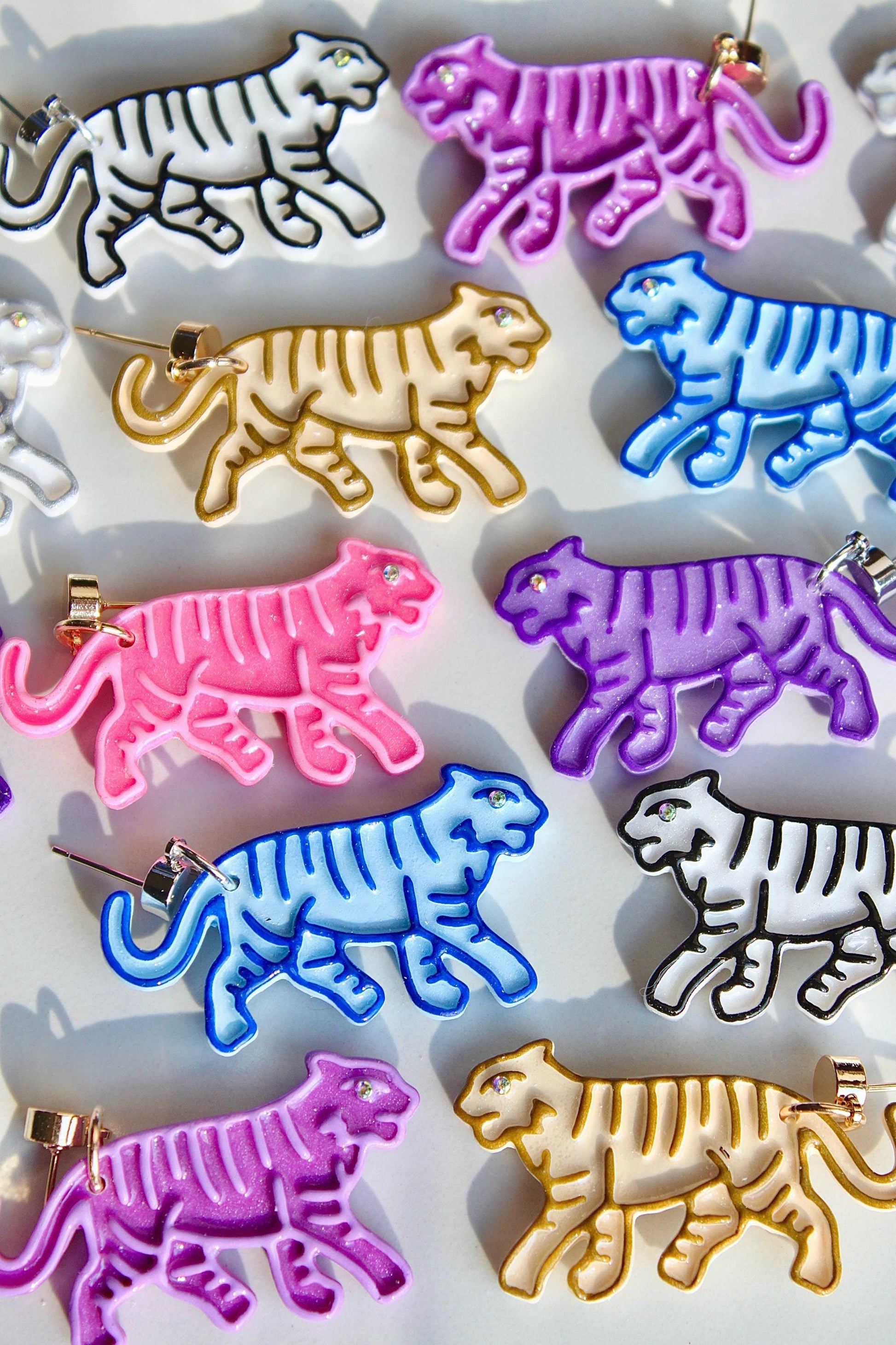 Tiger Earrings | Clay Dangles | Dang Earrings | Gift For Friend | Handmade Gift | Gifts For Her | Gift for Girlfriend | Gift for Mom