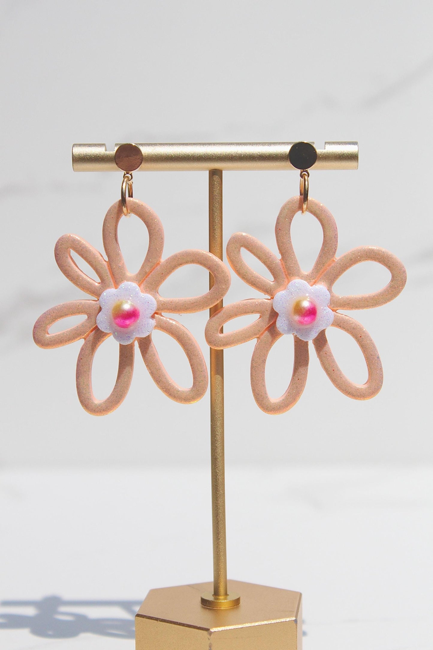 Color Pop Flower Clay Earrings – Bold & Bright Statement Dangles