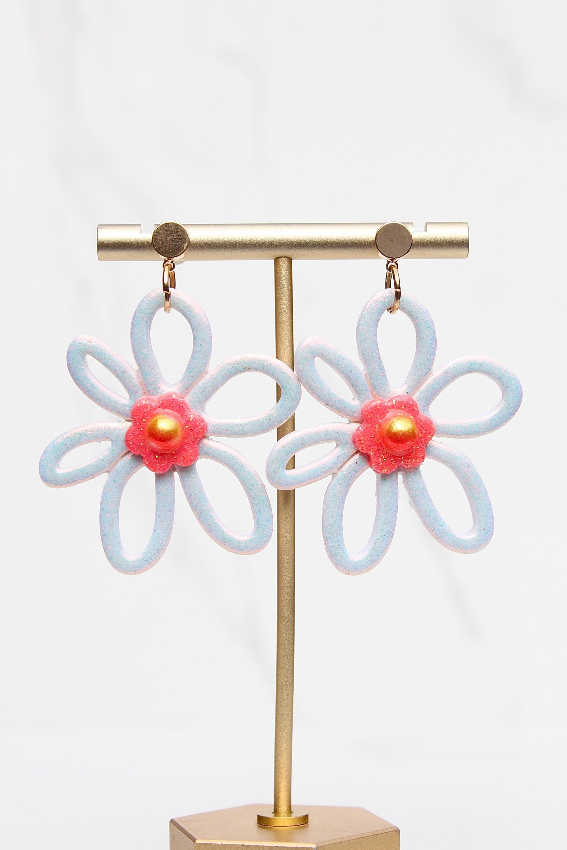 Color Pop Flower Clay Earrings – Bold & Bright Statement Dangles